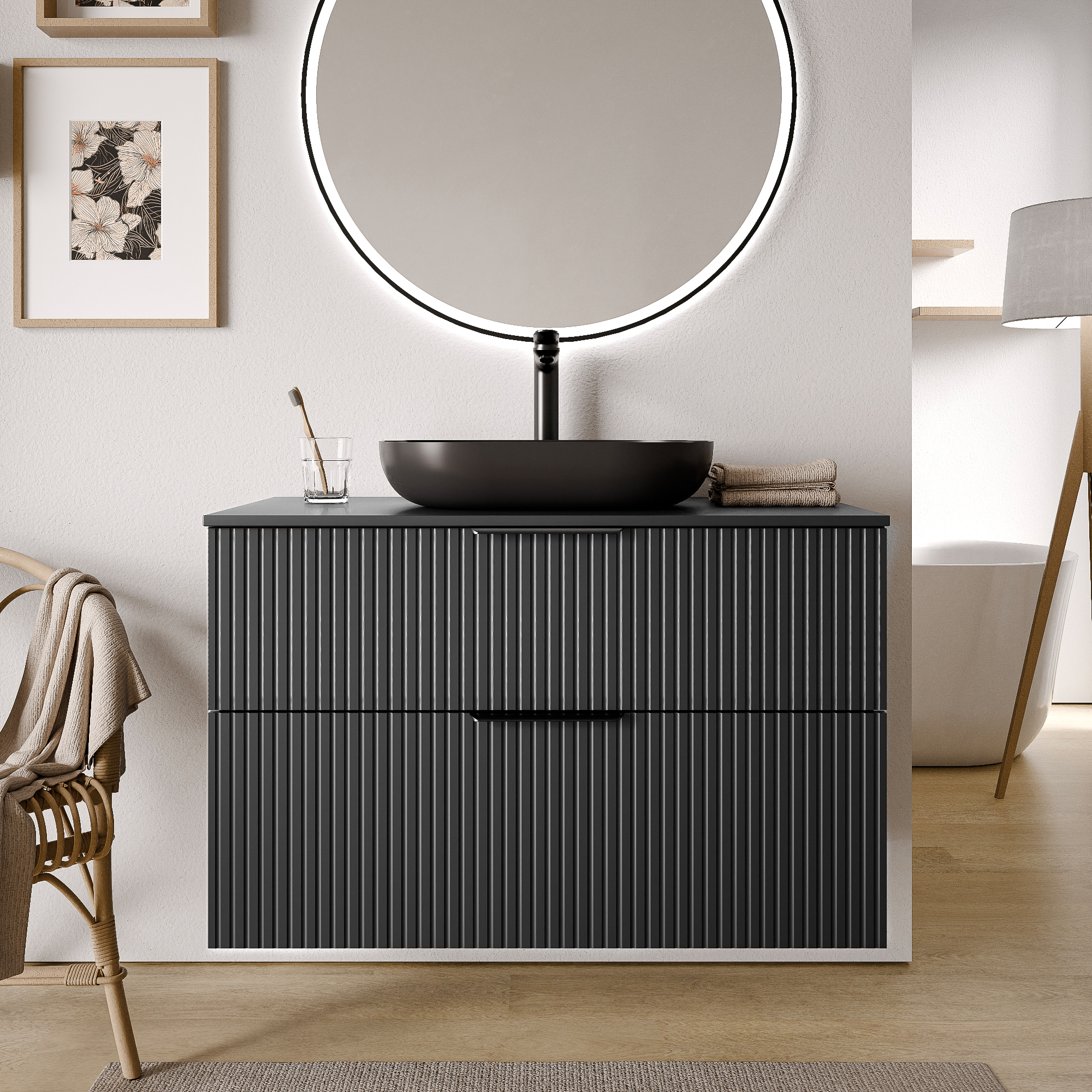 Badkamermeubel TIM 100 cm voor opzetwastafel - kleur selecteerbaar 170372,170373,170374,170375,170376,170397,170398,170399,170400,170401