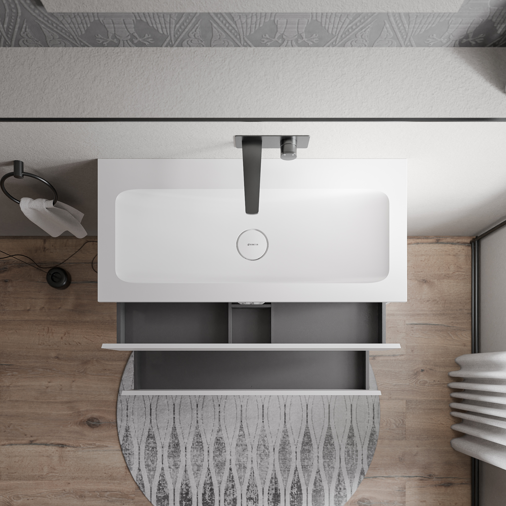 Mobiletto AVA 100 cm con lavabo in mineralguss CREAM - colore selezionabile Mobiletto AVA 100 cm con lavabo in mineralguss CREAM - colore selezionabile