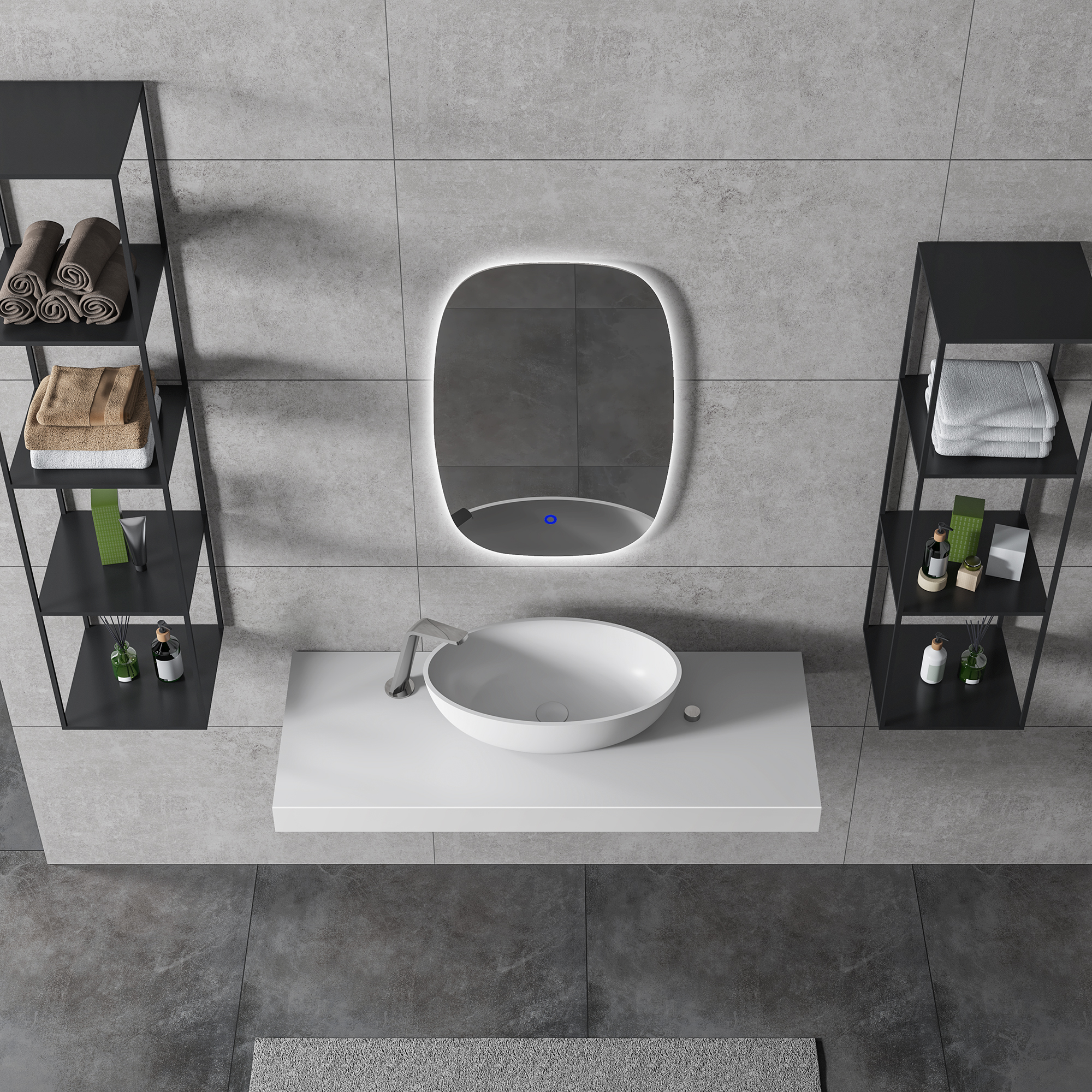 Countertop washbasin RELAX - Mineral cast matt - Oval - 52.8 x 30.9 x 16.5 cm Countertop washbasin RELAX - Mineral cast matt - Oval - 52.8 x 30.9 x 16.5 cm