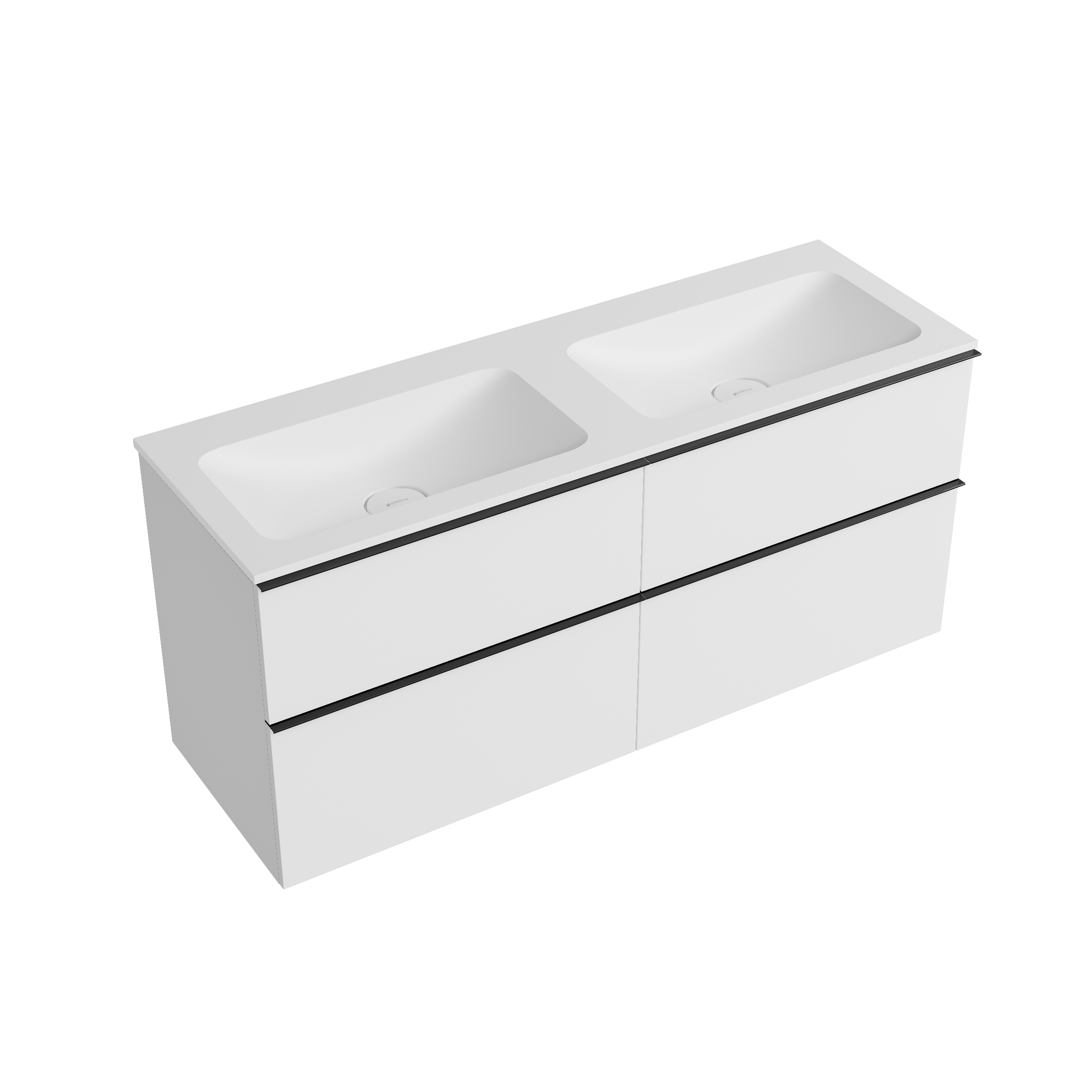 Armário de base LAVOA 120 cm com lavatório de mineral fundido CREAM - cor selecionável 167302,167306,167310