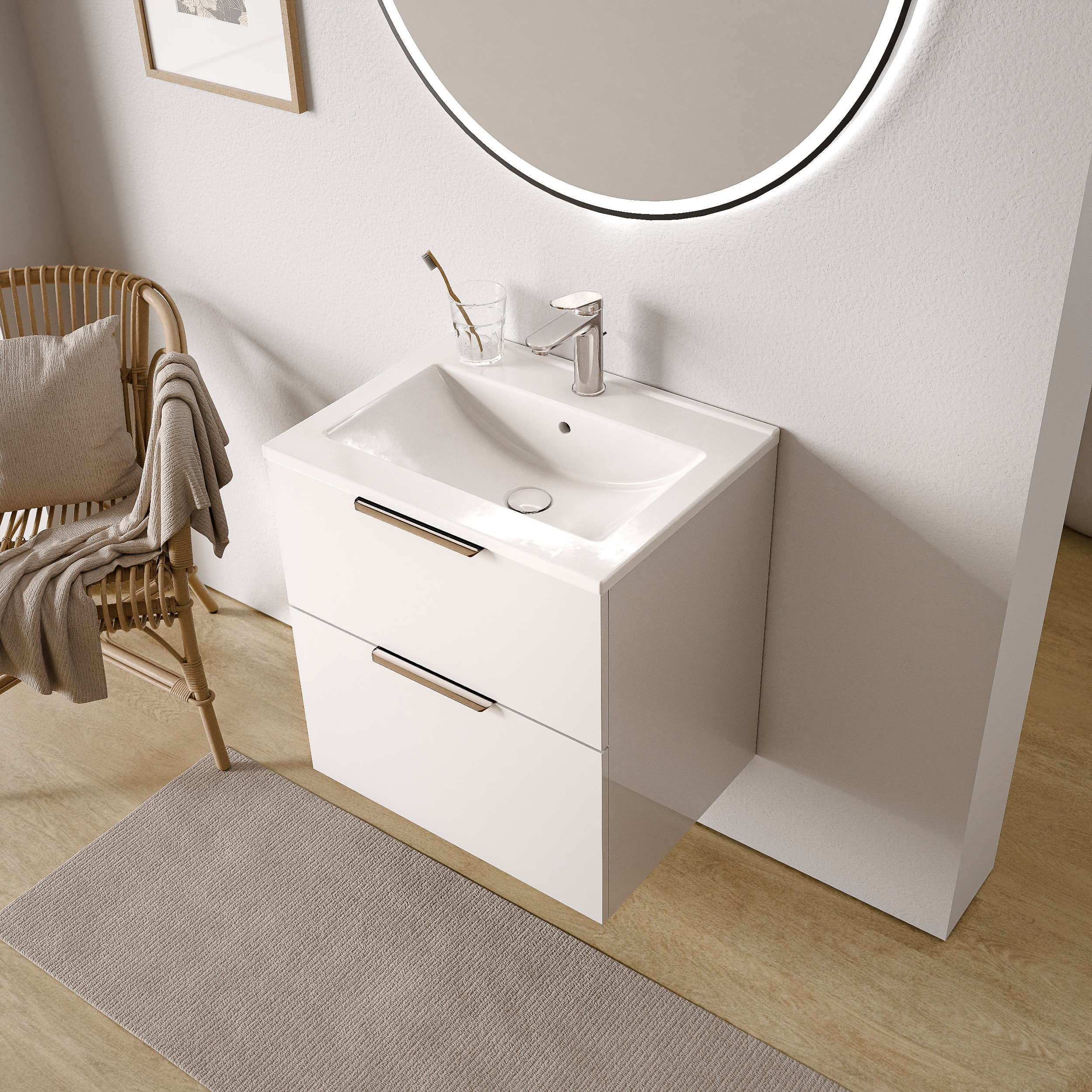 Móvel de toucador TIM 60 cm com lavatório - cor selecionável 165372