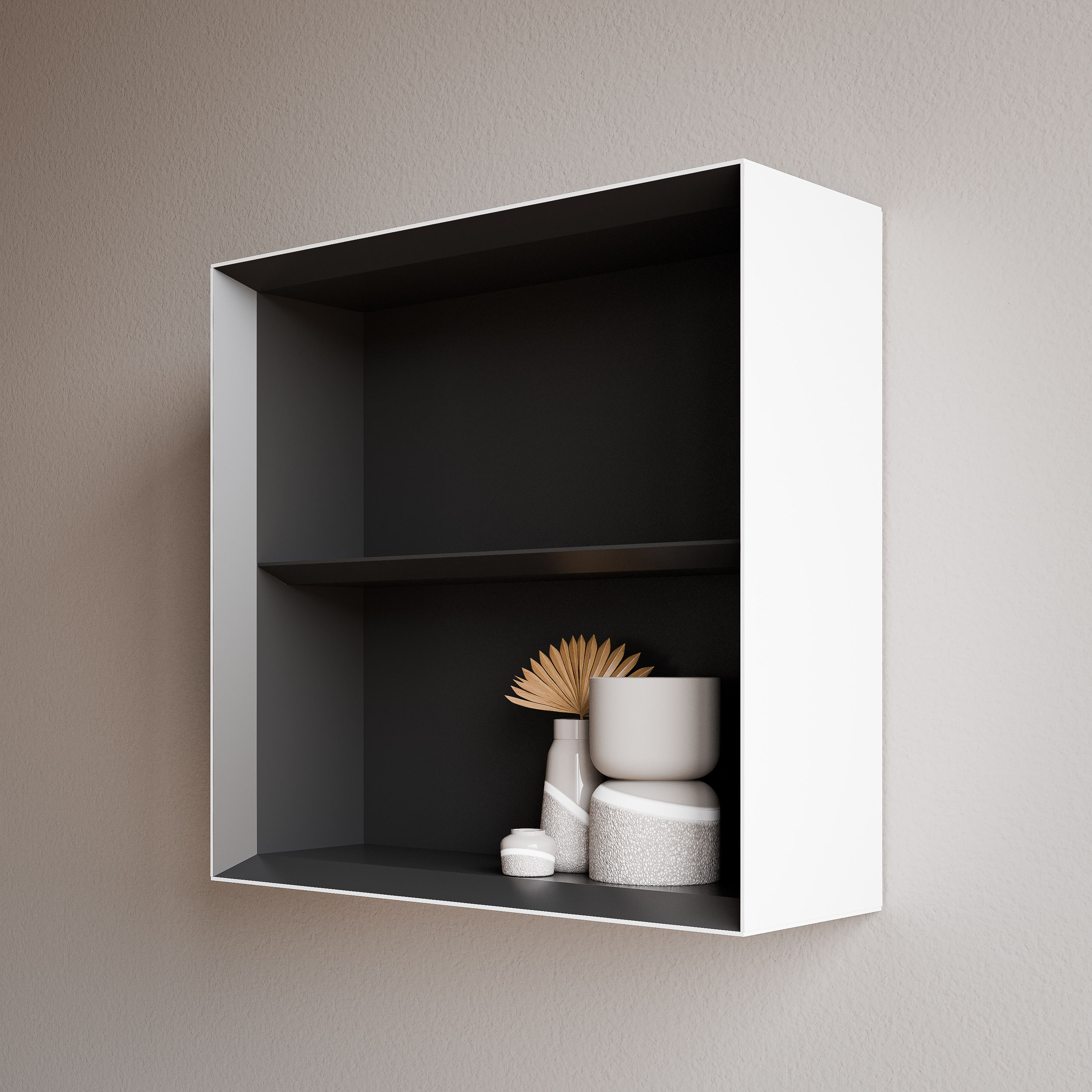 Estantería de pared ARCTIC 480 - Blanco Softtouch - incl. estantería