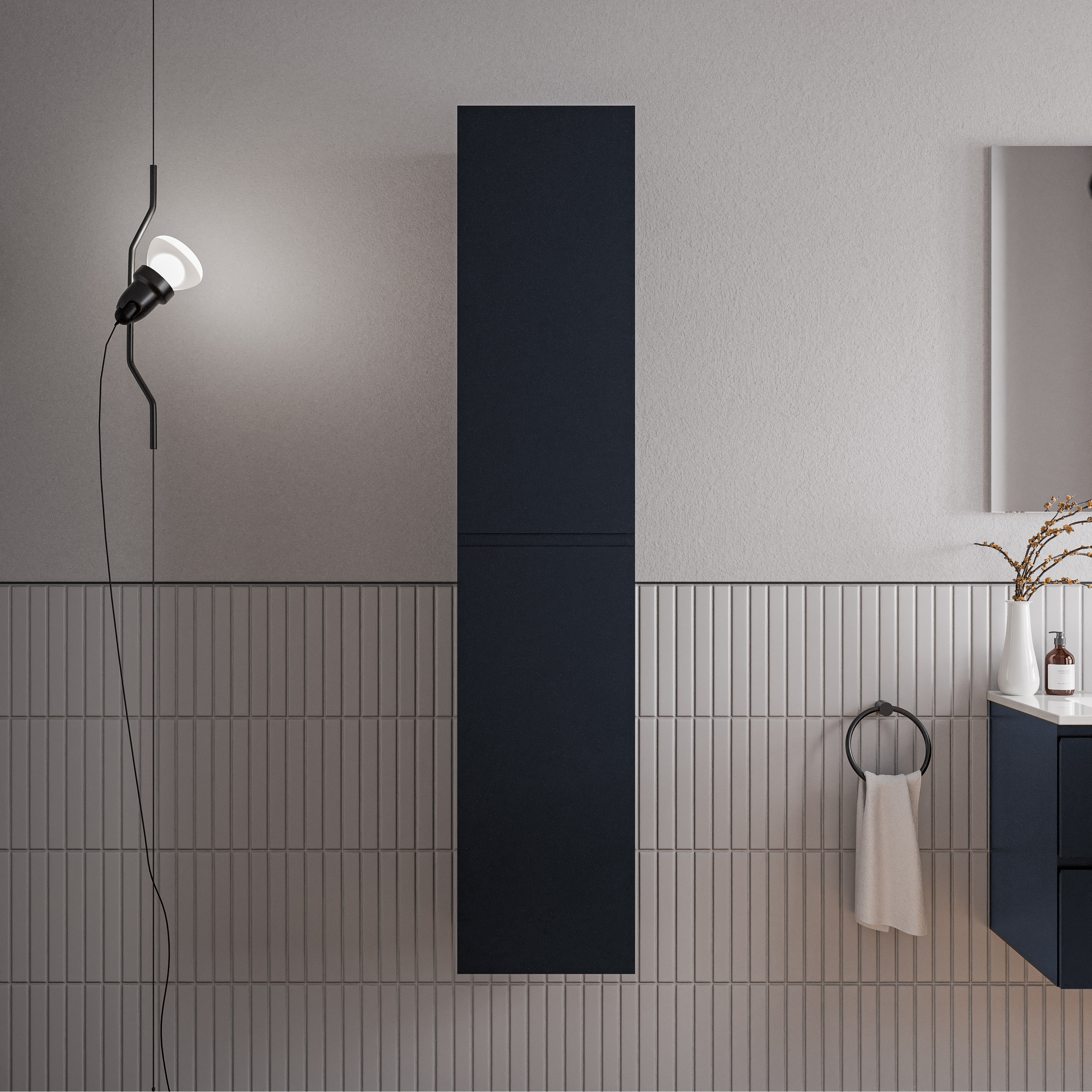 Badkamer hoge kast AVA - flexibele montage - 35 x 170 x 35cm - kleur selecteerbaar 168605