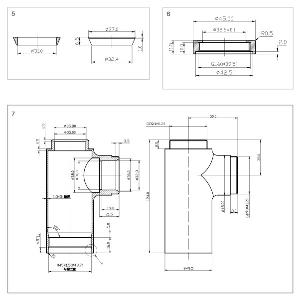 Siphon 1924 Gunmetal for washbasin Siphon 1924 Gunmetal for washbasin