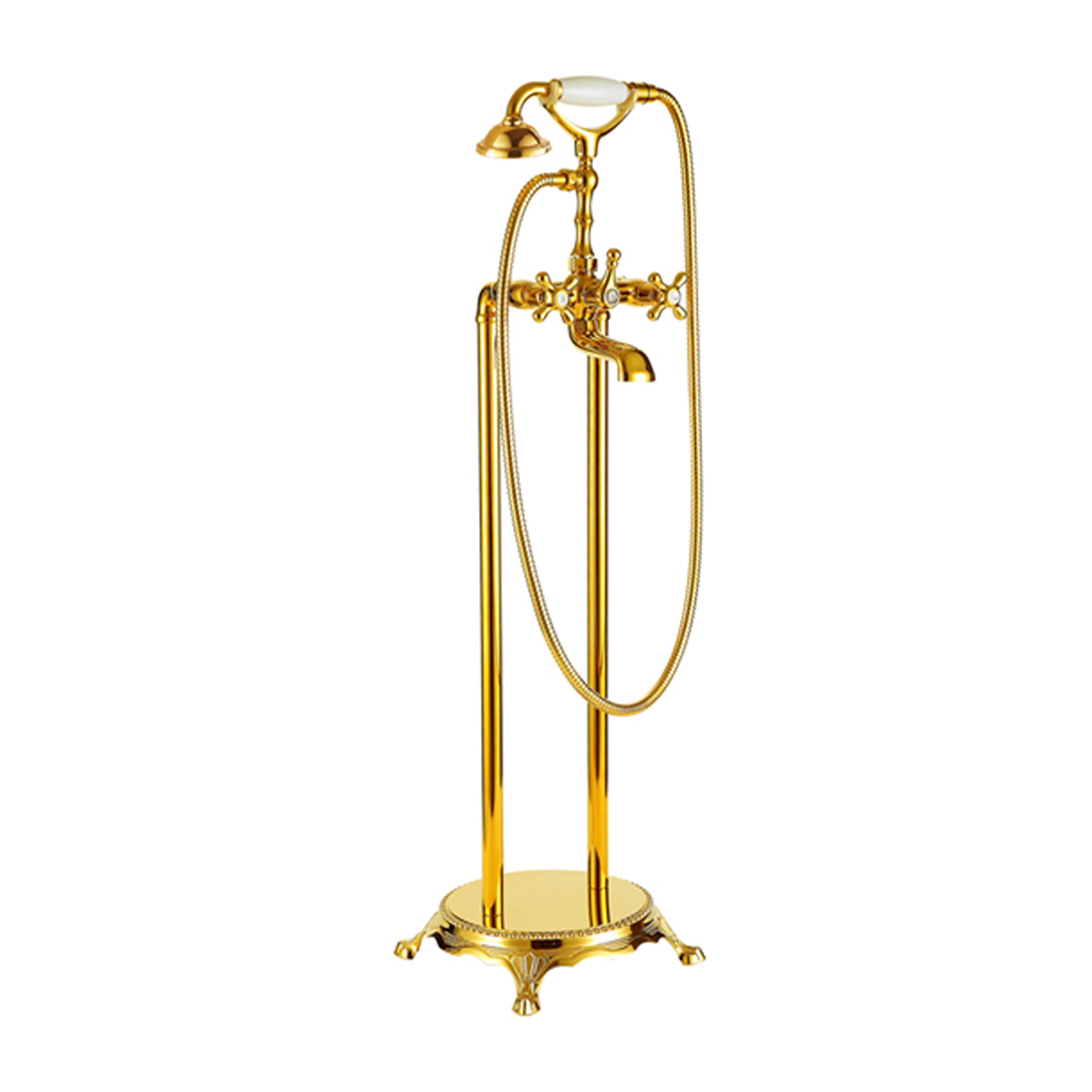 Rubinetto da bagno a libera installazione Raccordo rotondo 1414 Oro