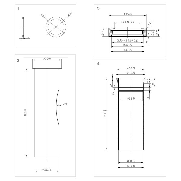 Siphon 1924 Gunmetal for washbasin Siphon 1924 Gunmetal for washbasin