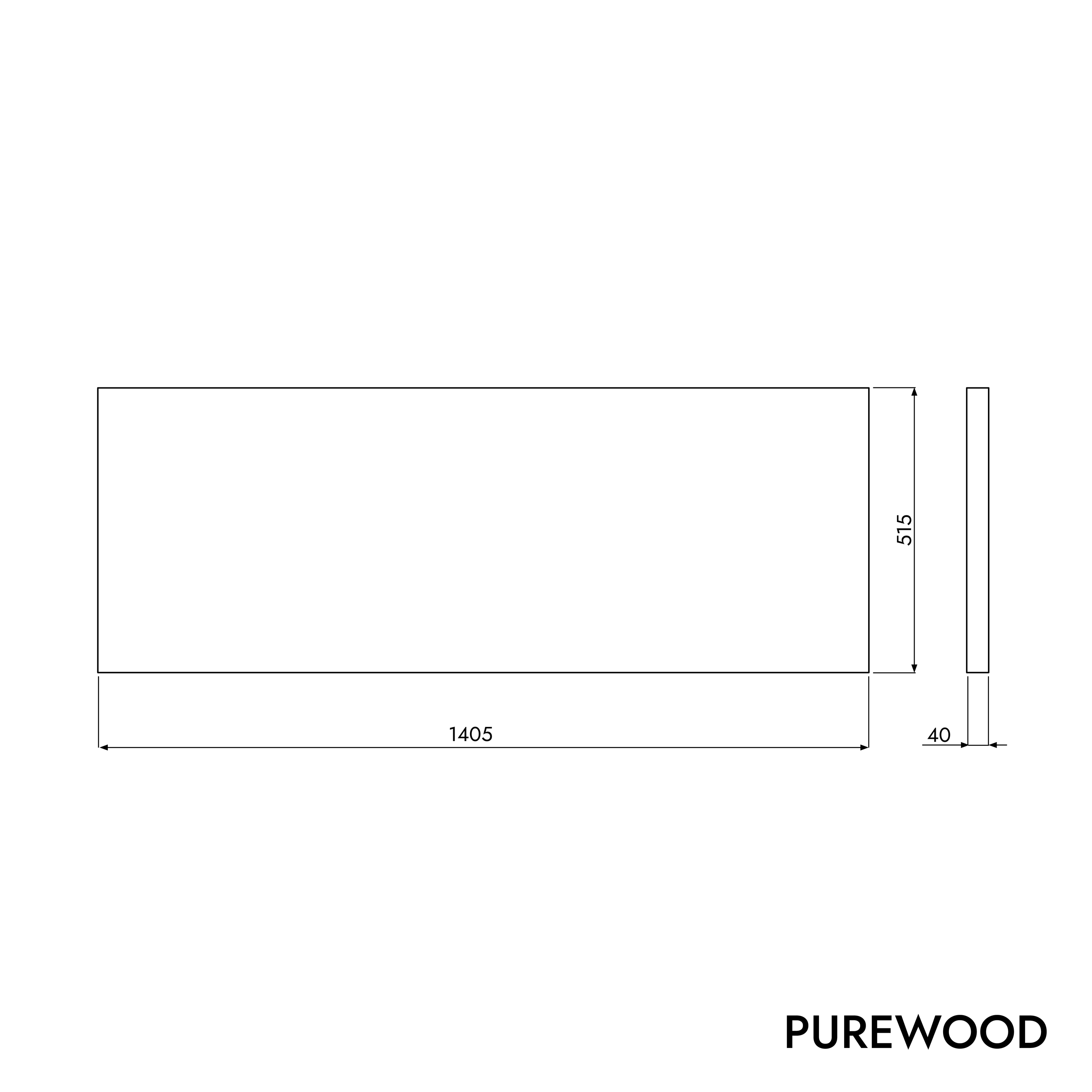 Houten wastafelblad 140 cm PUREWOOD massief eiken met handdoekhouder in chroom Houten wastafelblad 140 cm PUREWOOD massief eiken met handdoekhouder in chroom