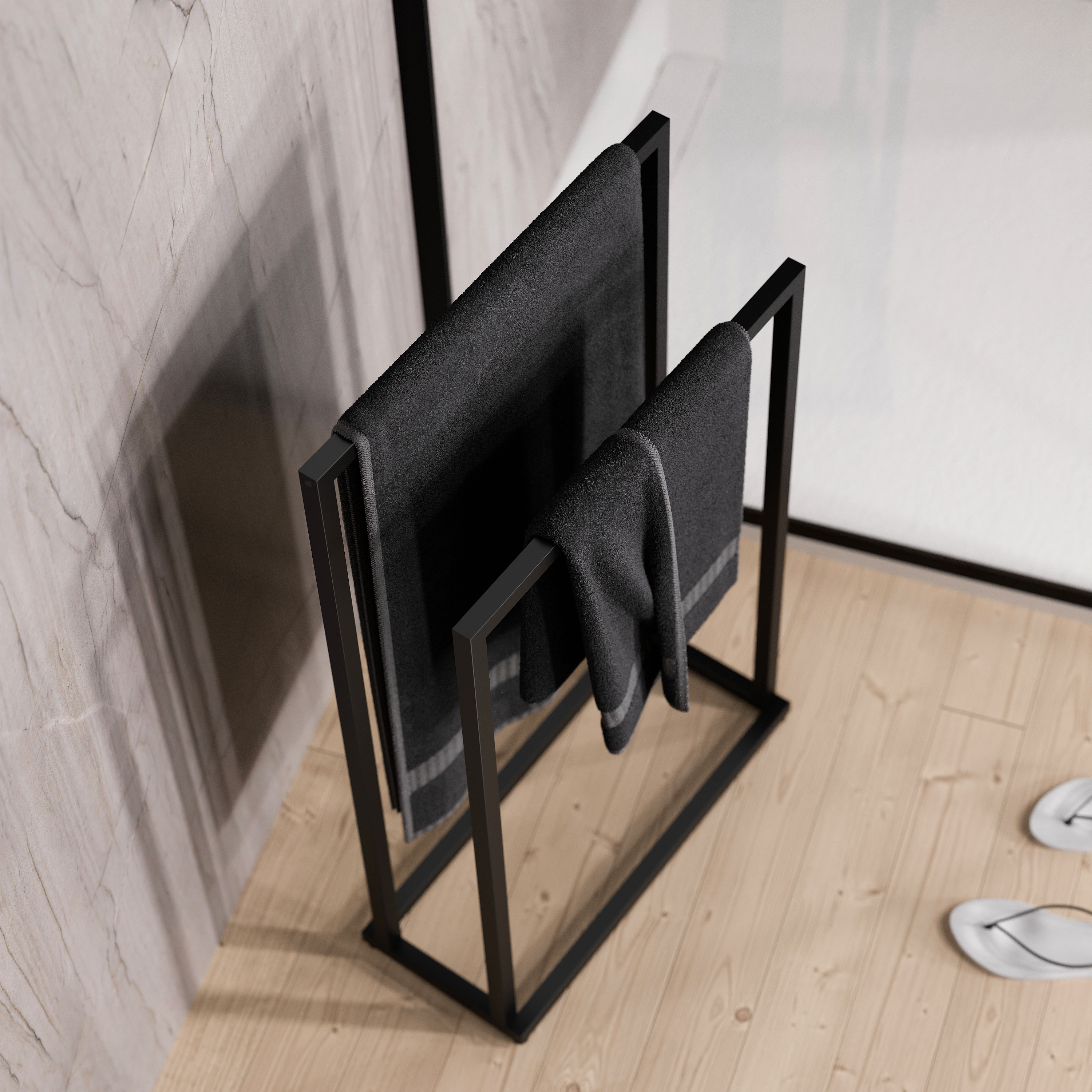 Towel rack OLA - Steel - 50 x 21 x 82 cm - Square Towel rack OLA - Steel - 50 x 21 x 82 cm - Square