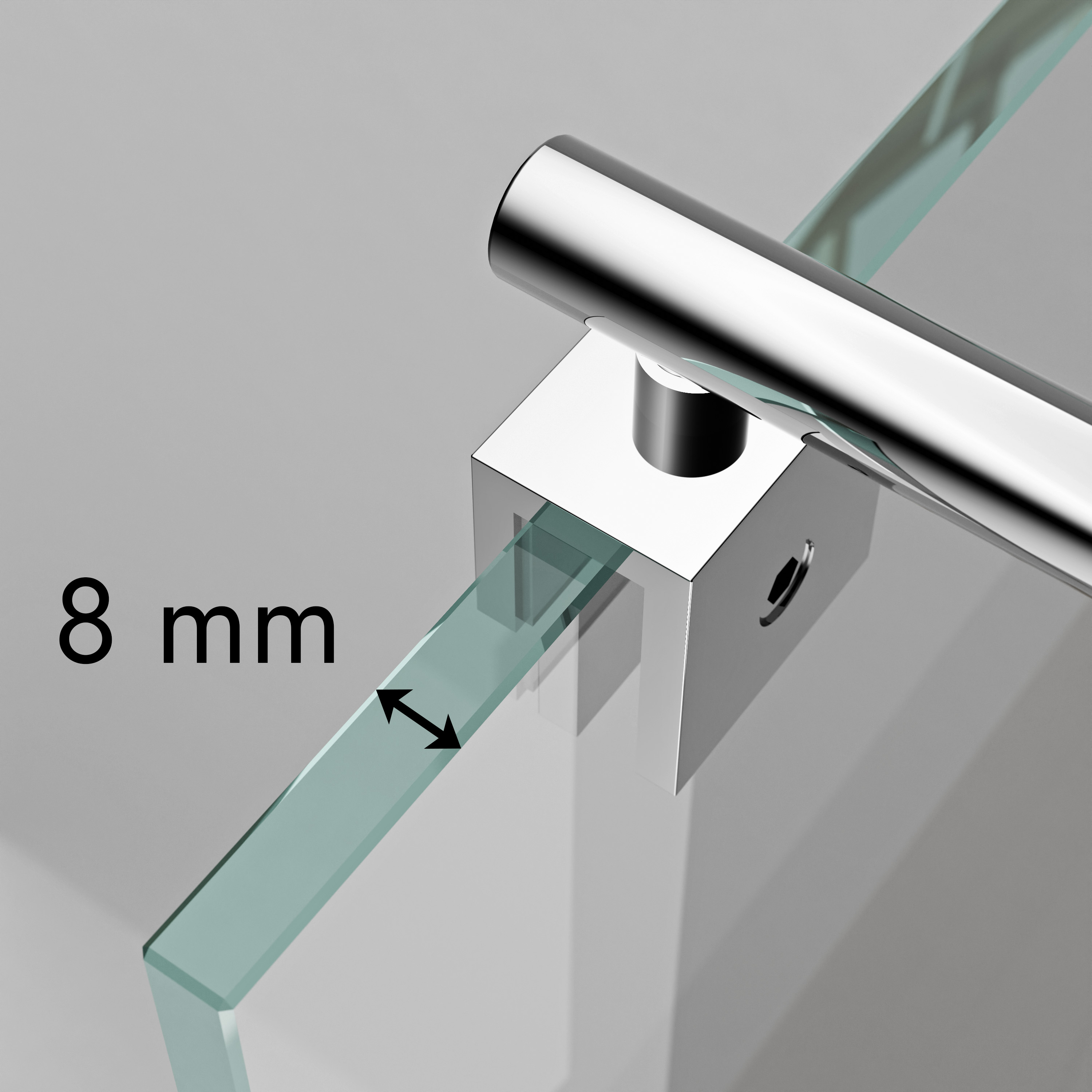 Mampara de ducha fija lateral de vidrio transparente de seguridad de 8 mm, EX101, medida a elegir Mampara de ducha fija lateral de vidrio transparente de seguridad de 8 mm, EX101, medida a elegir