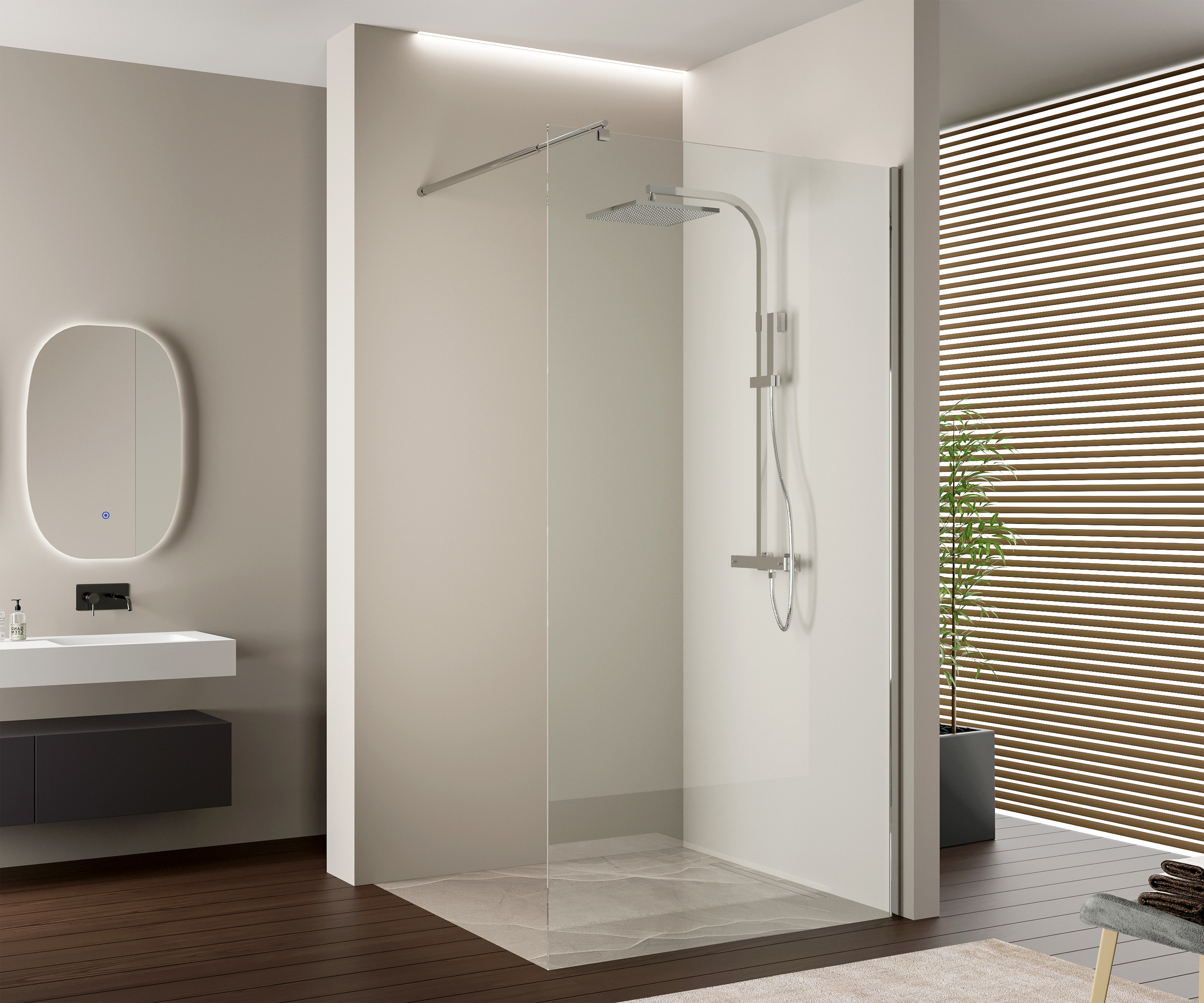Walk-In Nano EX103 10 mm Super Wit glas - profiel kleur & breedte selecteerbaar