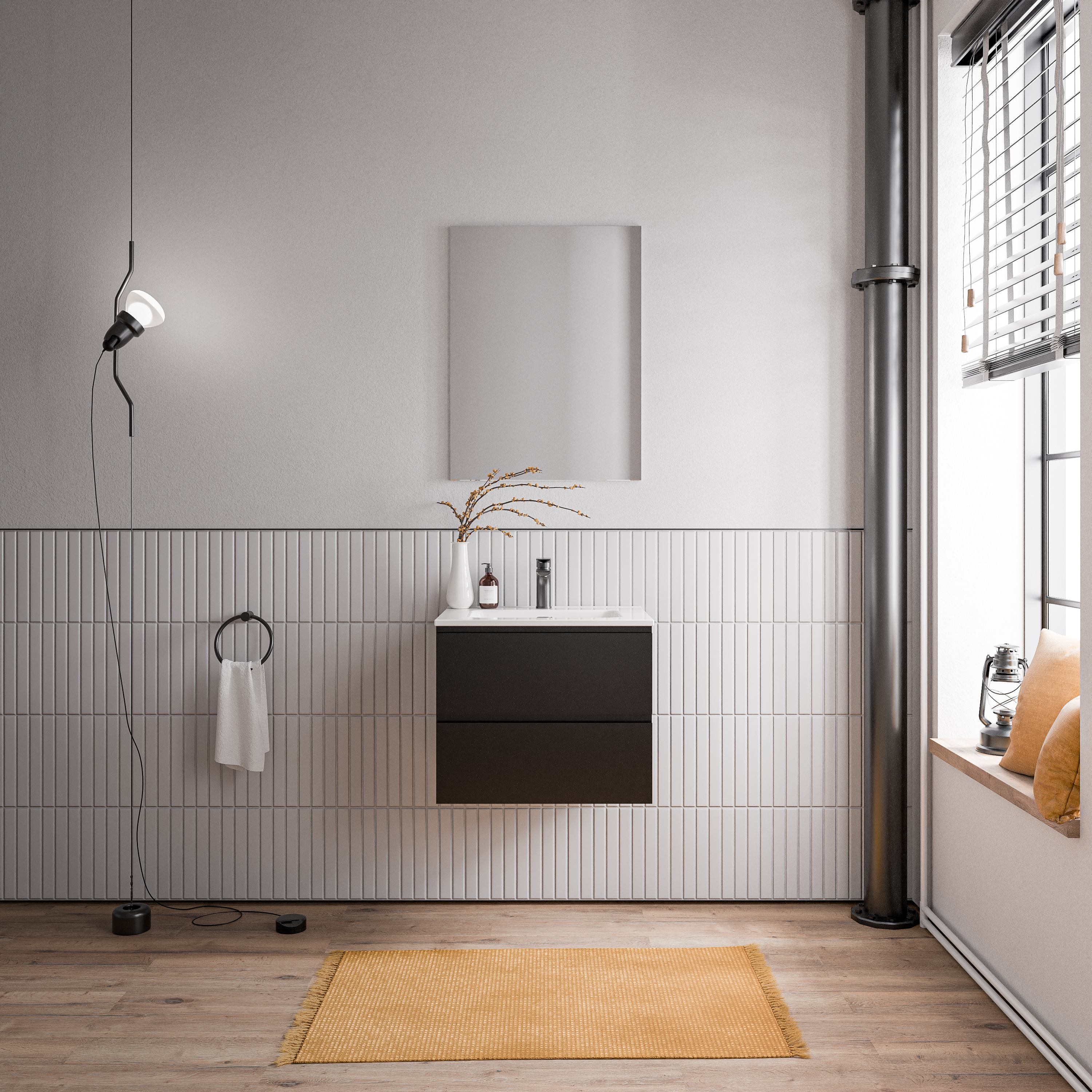 Mobiletto AVA 60 cm con lavabo in ceramica - colore selezionabile 166499