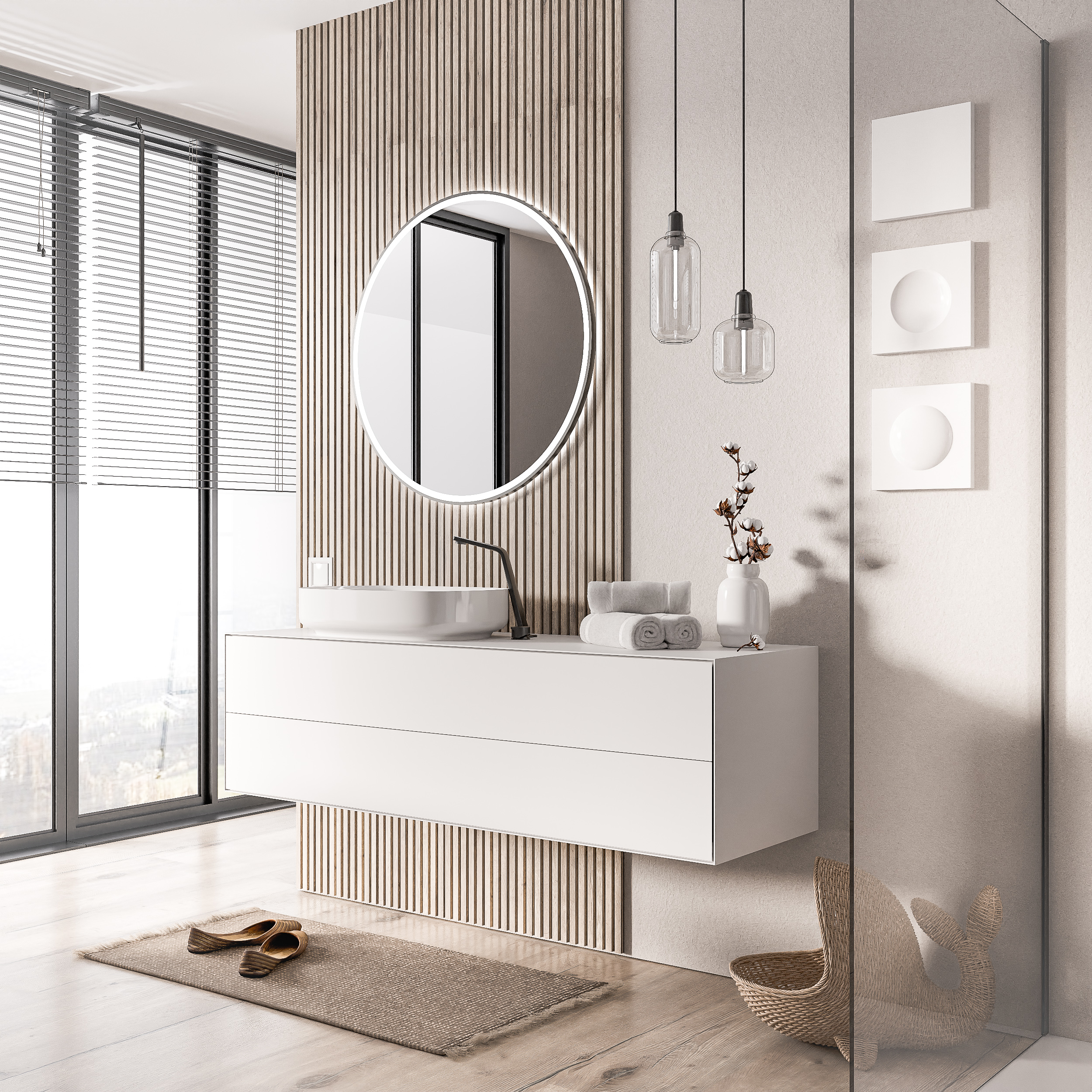 Móvel de toucador MILOU 160 cm para lavatório de bancada - 2 gavetas - Verde jade mate 170705