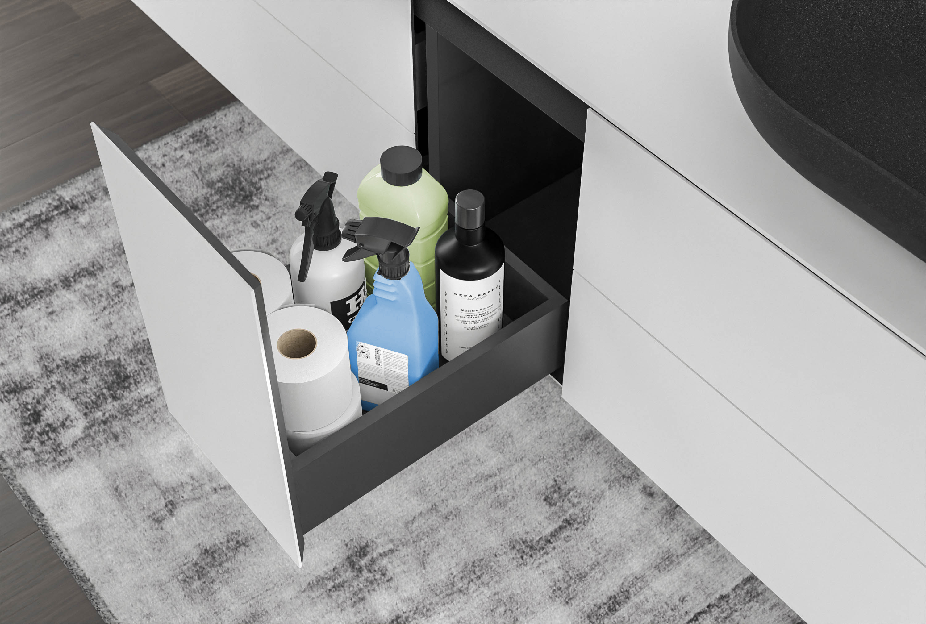 Unidade de vaidade completa ARCTIC 1400 White Softtouch para lavatórios de bancada. Unidade de vaidade completa ARCTIC 1400 White Softtouch para lavatórios de bancada.