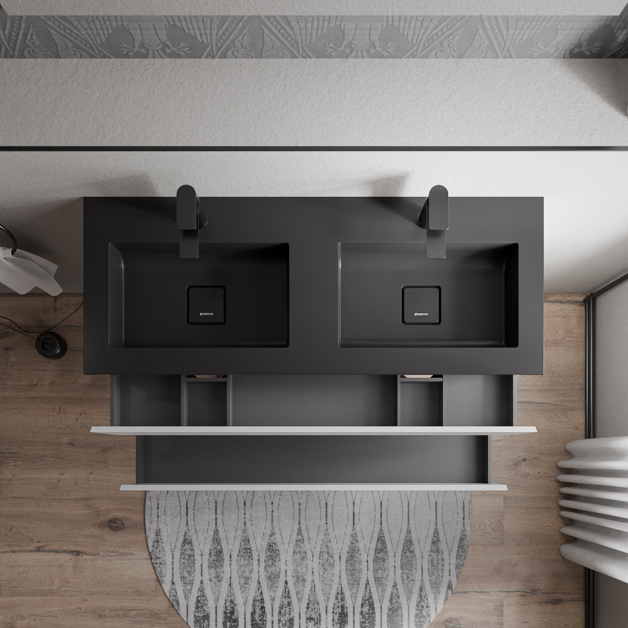 Vanity unit AVA 120 cm with mineral cast washbasin BRUXELLES - colour selectable Vanity unit AVA 120 cm with mineral cast washbasin BRUXELLES - colour selectable
