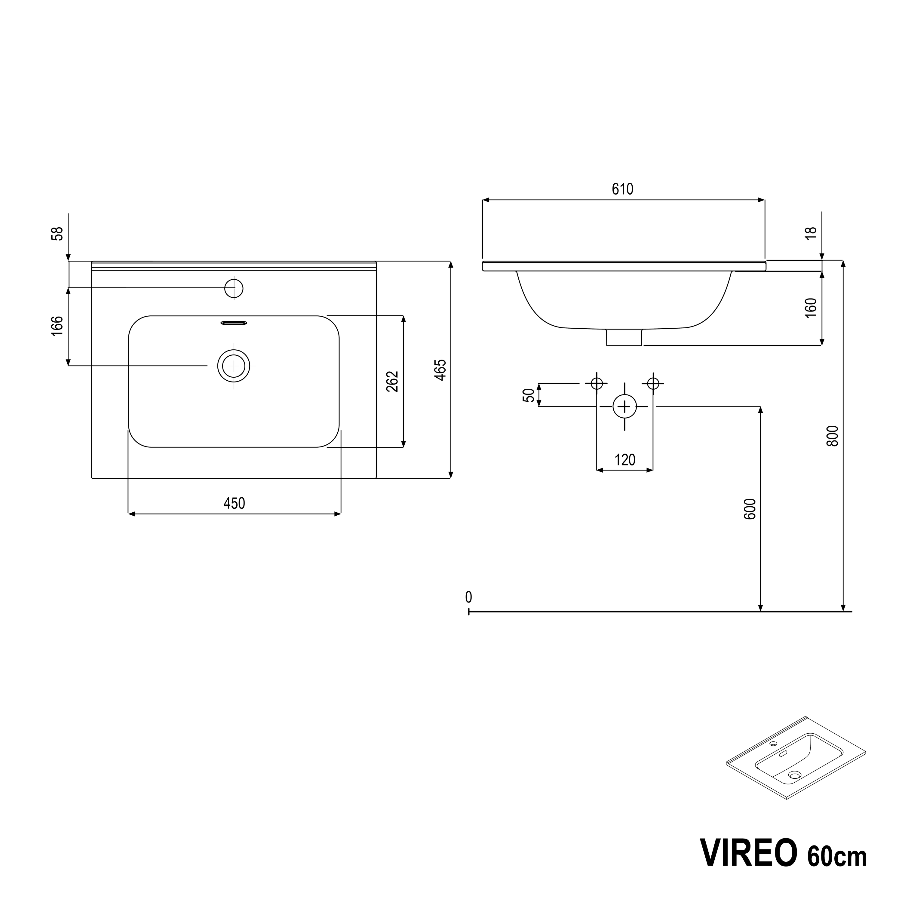 Mueble lavabo VIREO 60 cm con lavabo negro - color a elegir Mueble lavabo VIREO 60 cm con lavabo negro - color a elegir