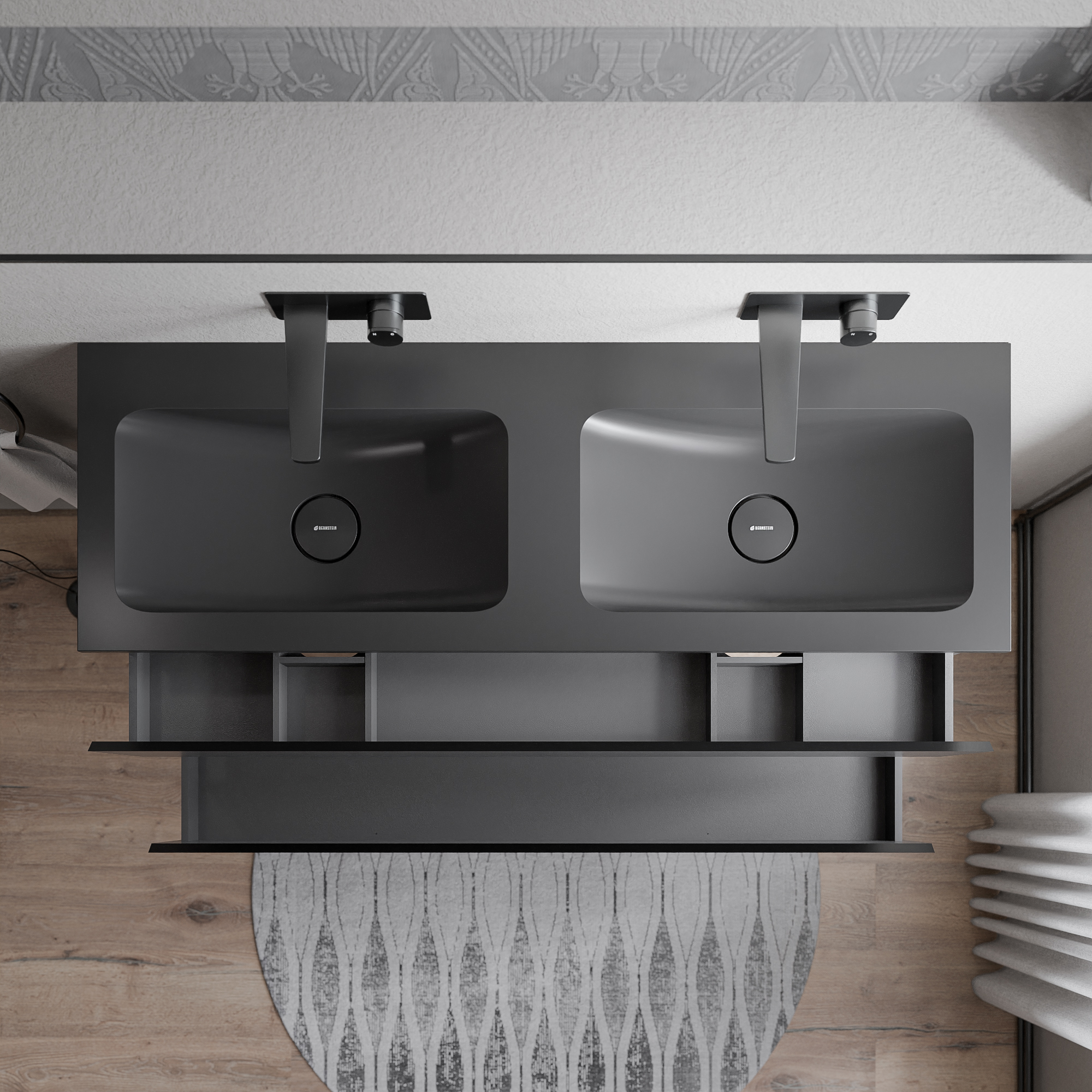 Vanity unit AVA 160 cm with mineral cast washbasin CREAM - colour selectable 168903