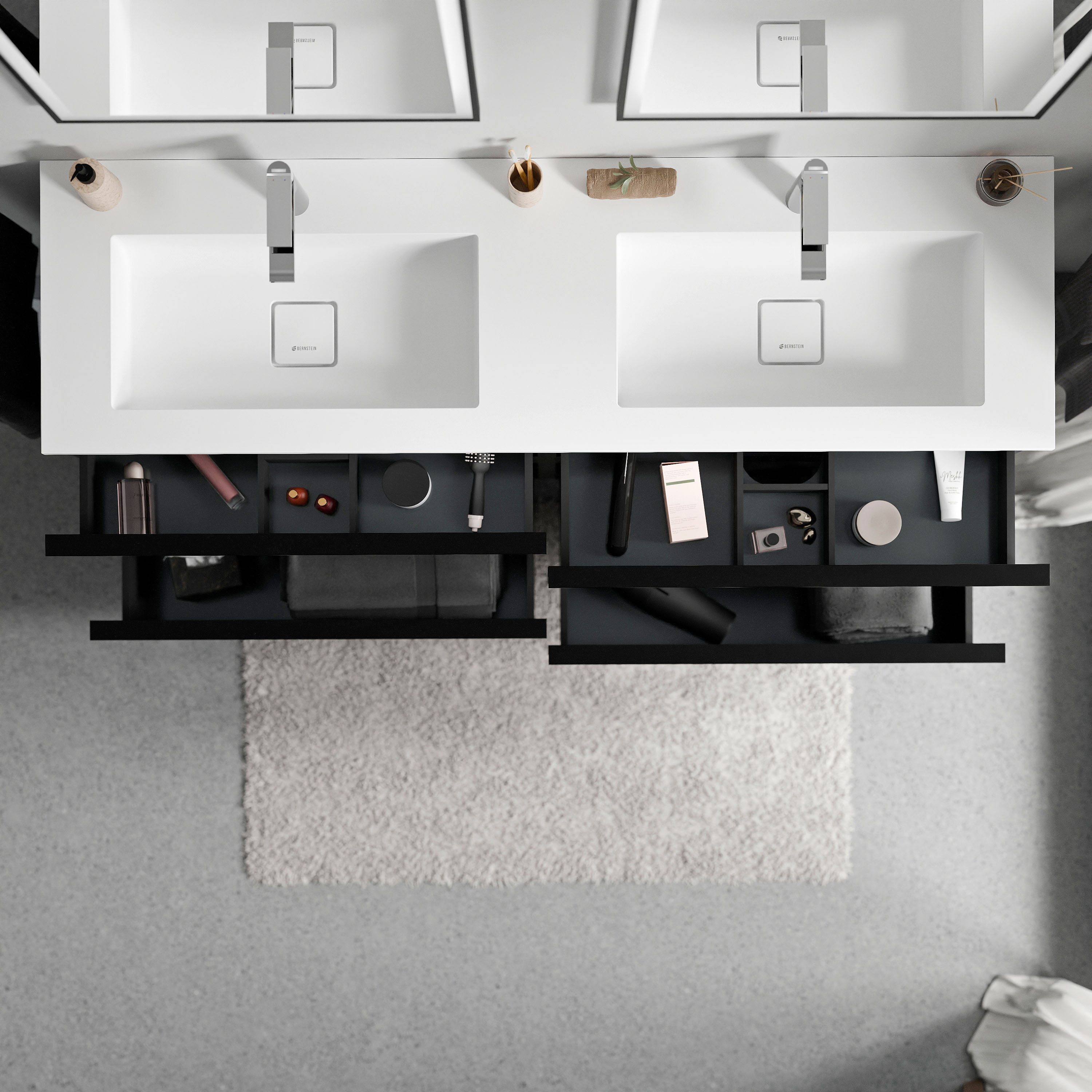 Mobiletto LAVOA 160 cm con lavabo in mineralguss BRUXELLES - colore selezionabile 169872,169876,169880