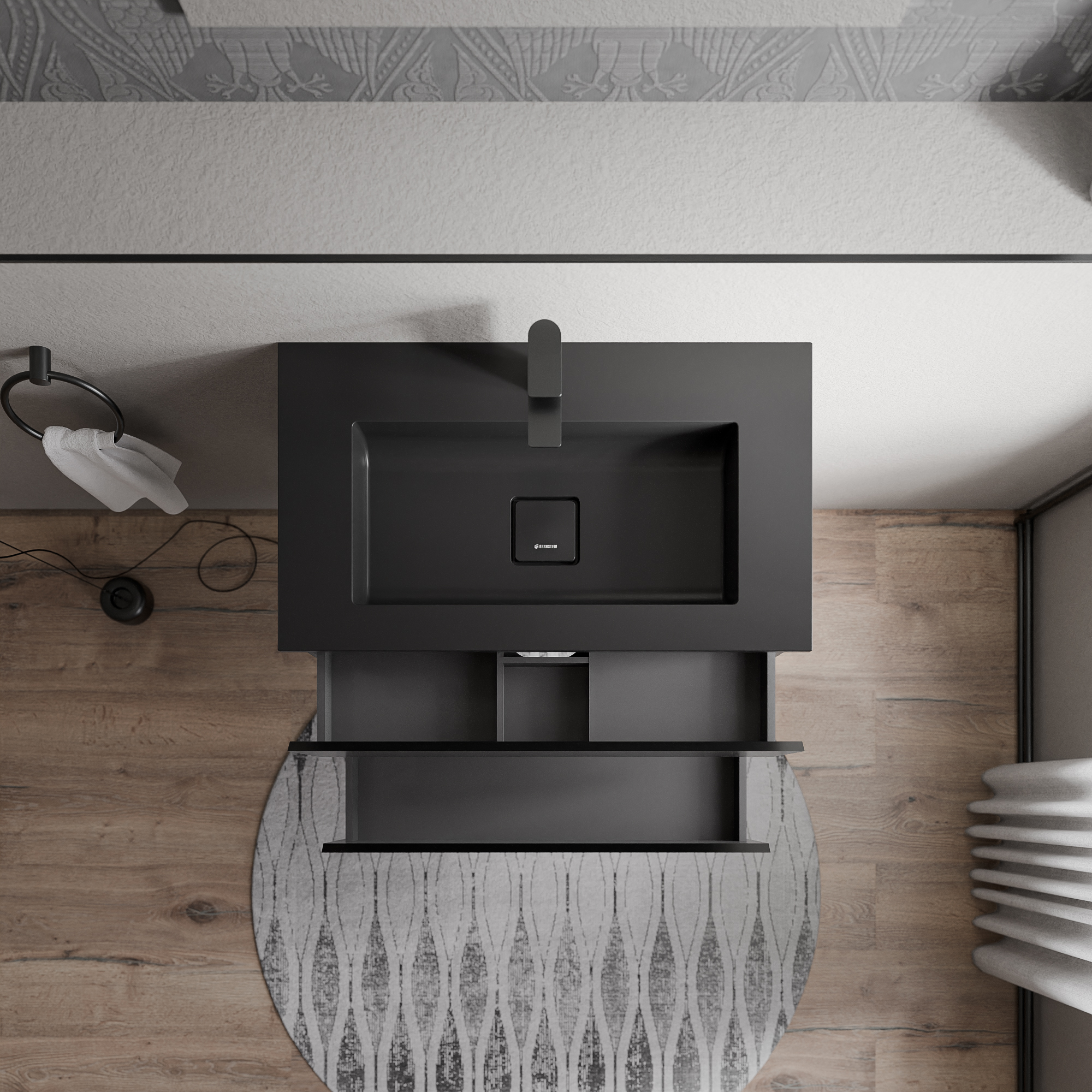 Vanity unit AVA 80 cm with mineral cast washbasin BRUXELLES - colour selectable 166636