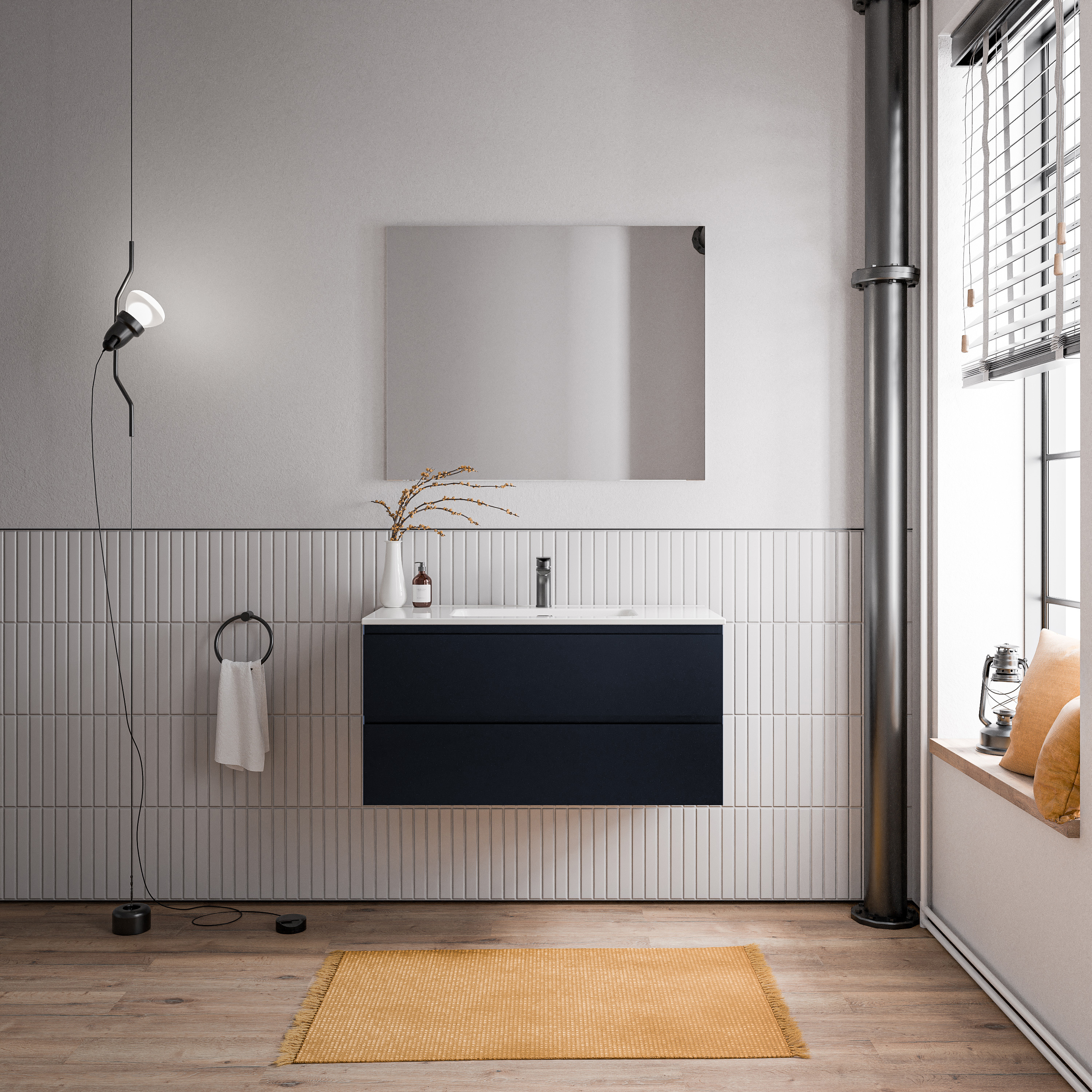 Mobiletto AVA 100 cm con lavabo in ceramica - colore selezionabile 168951