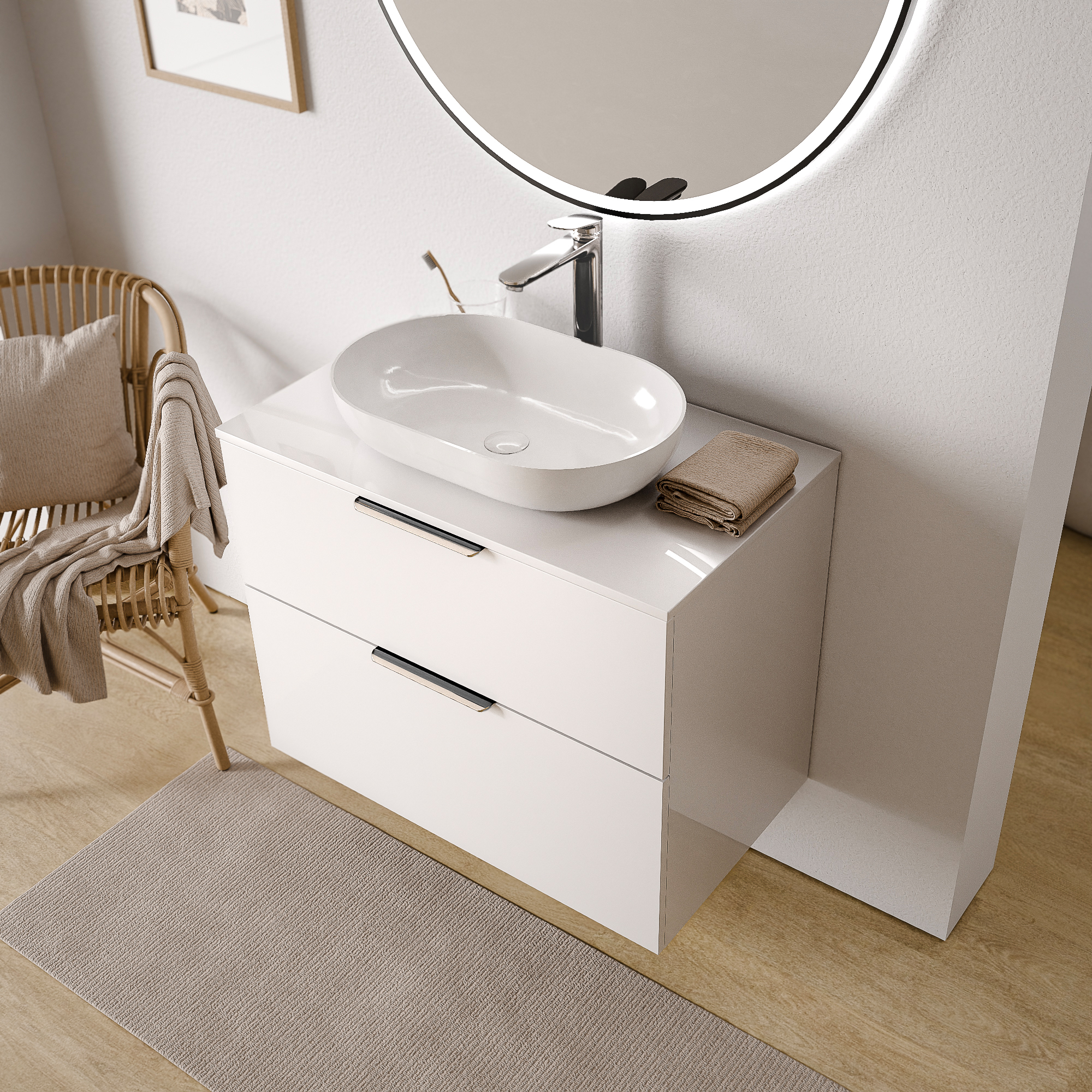 Mobiletto TIM 80cm per lavabo da appoggio - colore selezionabile 166267,166268,166269,166270,166271,166272,170295,170296,170301,170302
