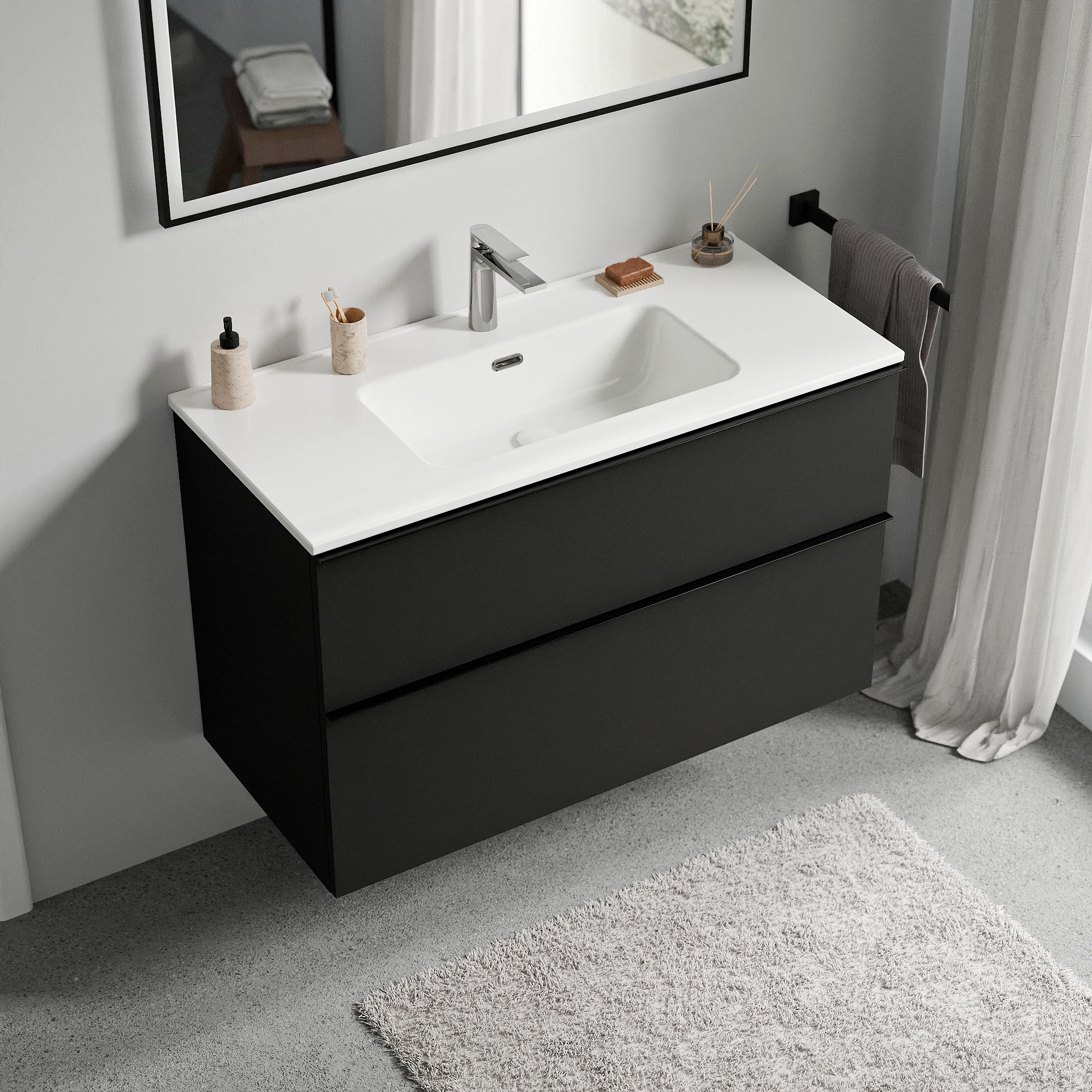Vanity unit LAVOA 100 cm with washbasin - colour selectable 168986,168988,168990