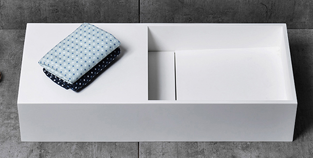 Bacia de Banho de Parede ou Bancada TWG08 de Superfície Sólida com espaço de armazenamento - 75 x 32,5 x 15 cm Bacia de Banho de Parede ou Bancada TWG08 de Superfície Sólida com espaço de armazenamento - 75 x 32,5 x 15 cm