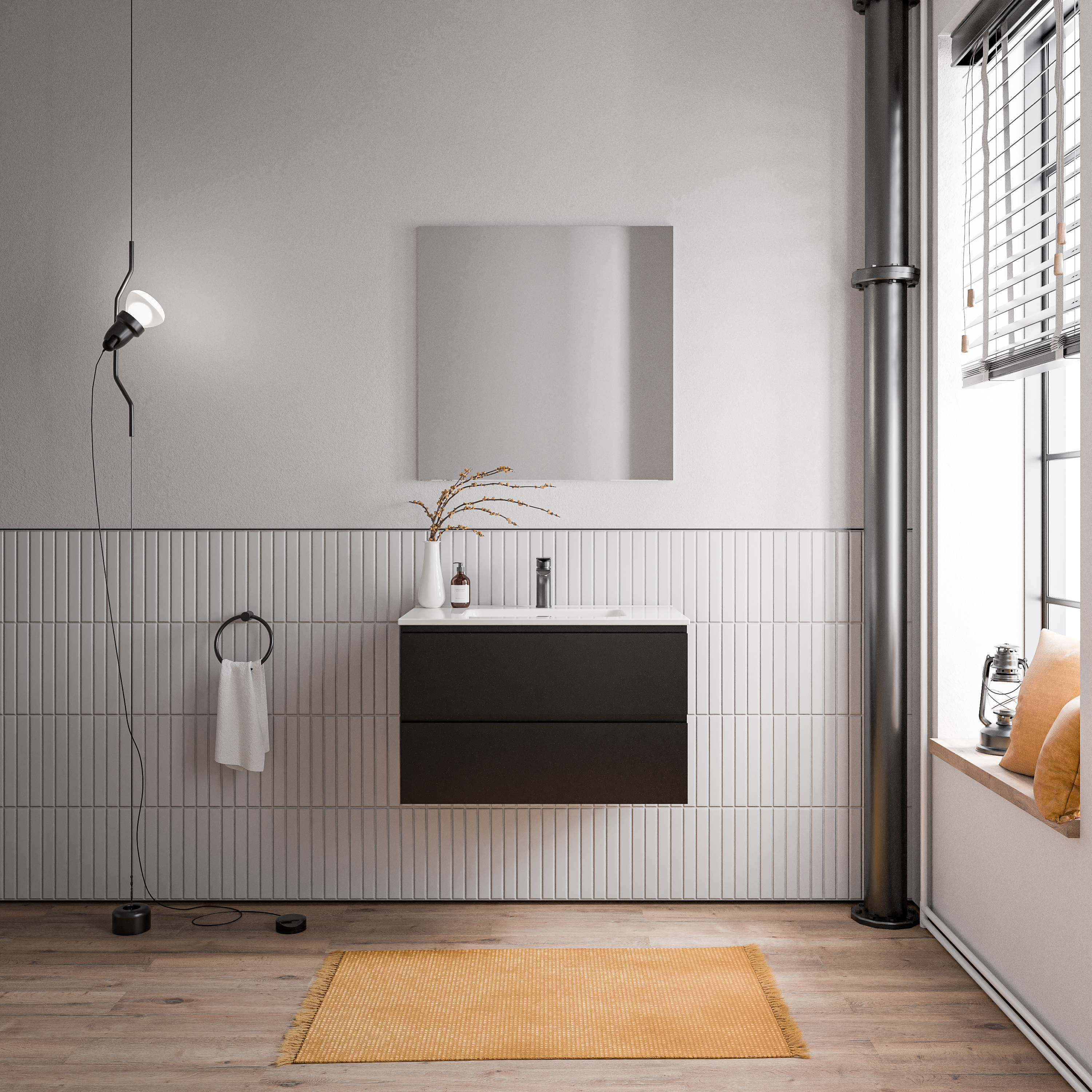 Vanity unit AVA 80 cm with ceramic washbasin - colour selectable 166507