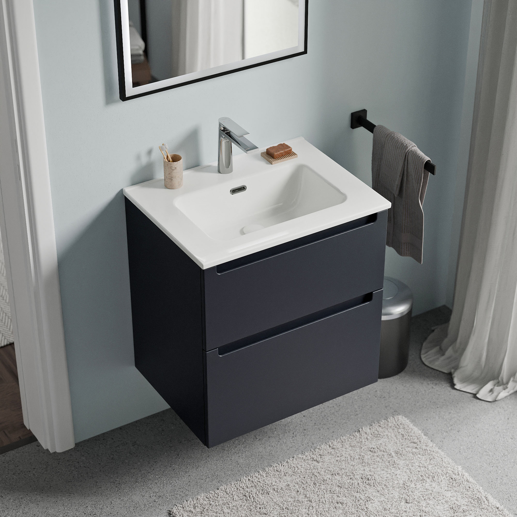 Vanity unit VIREO 60 cm with washbasin white - colour selectable 169888