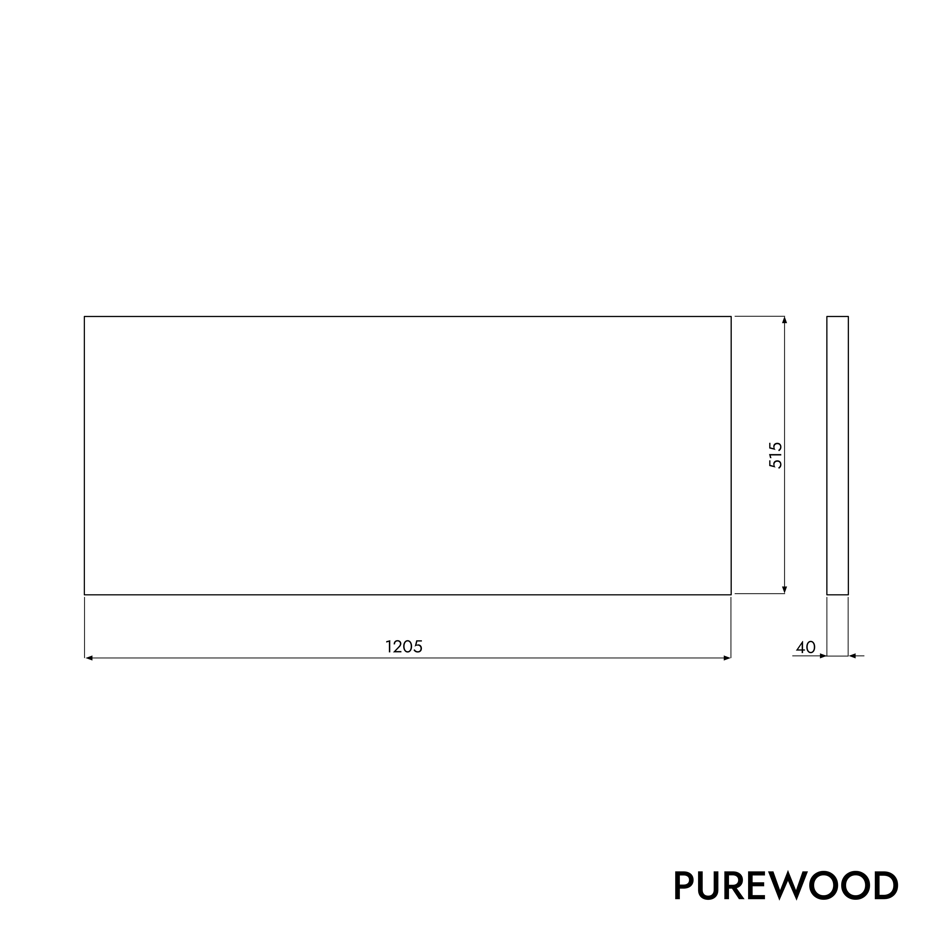 Solid oak washbasin shelf PUREWOOD with console support - selectable width Solid oak washbasin shelf PUREWOOD with console support - selectable width