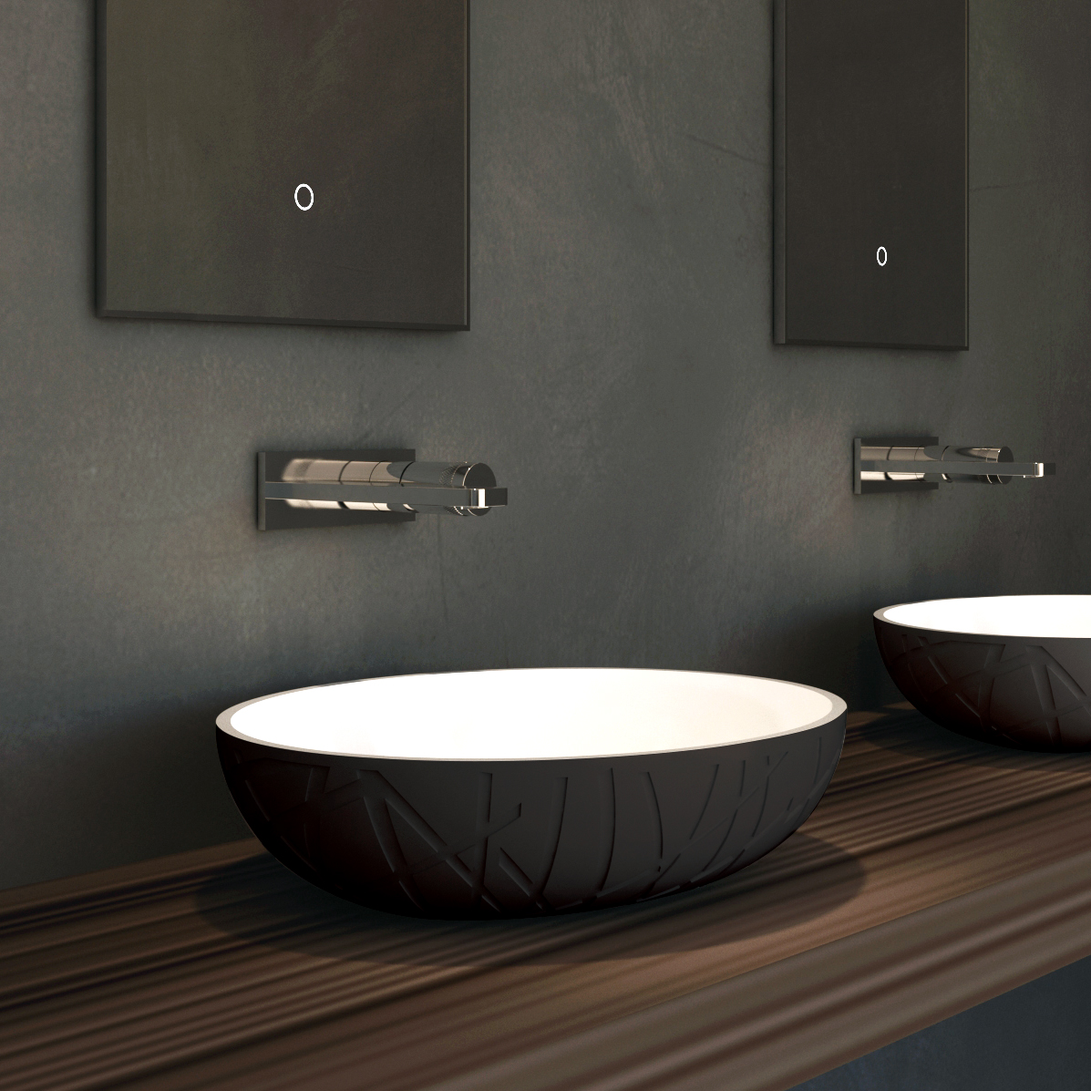 Countertop washbasin LEO - Mineral cast matt - Oval - 50 x 40 x 12 cm Countertop washbasin LEO - Mineral cast matt - Oval - 50 x 40 x 12 cm