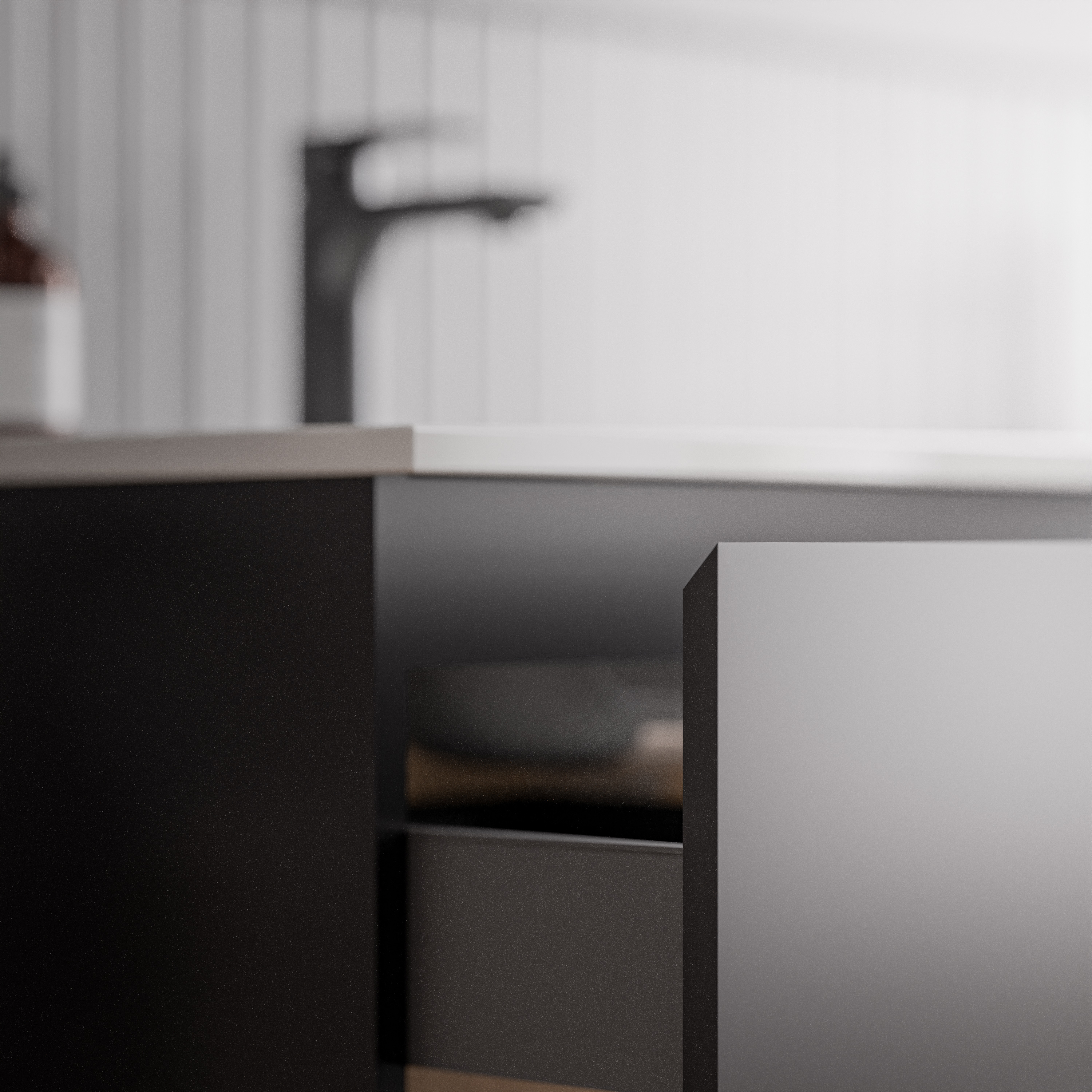 Vanity unit AVA 140 cm with ceramic washbasin - colour selectable 166530