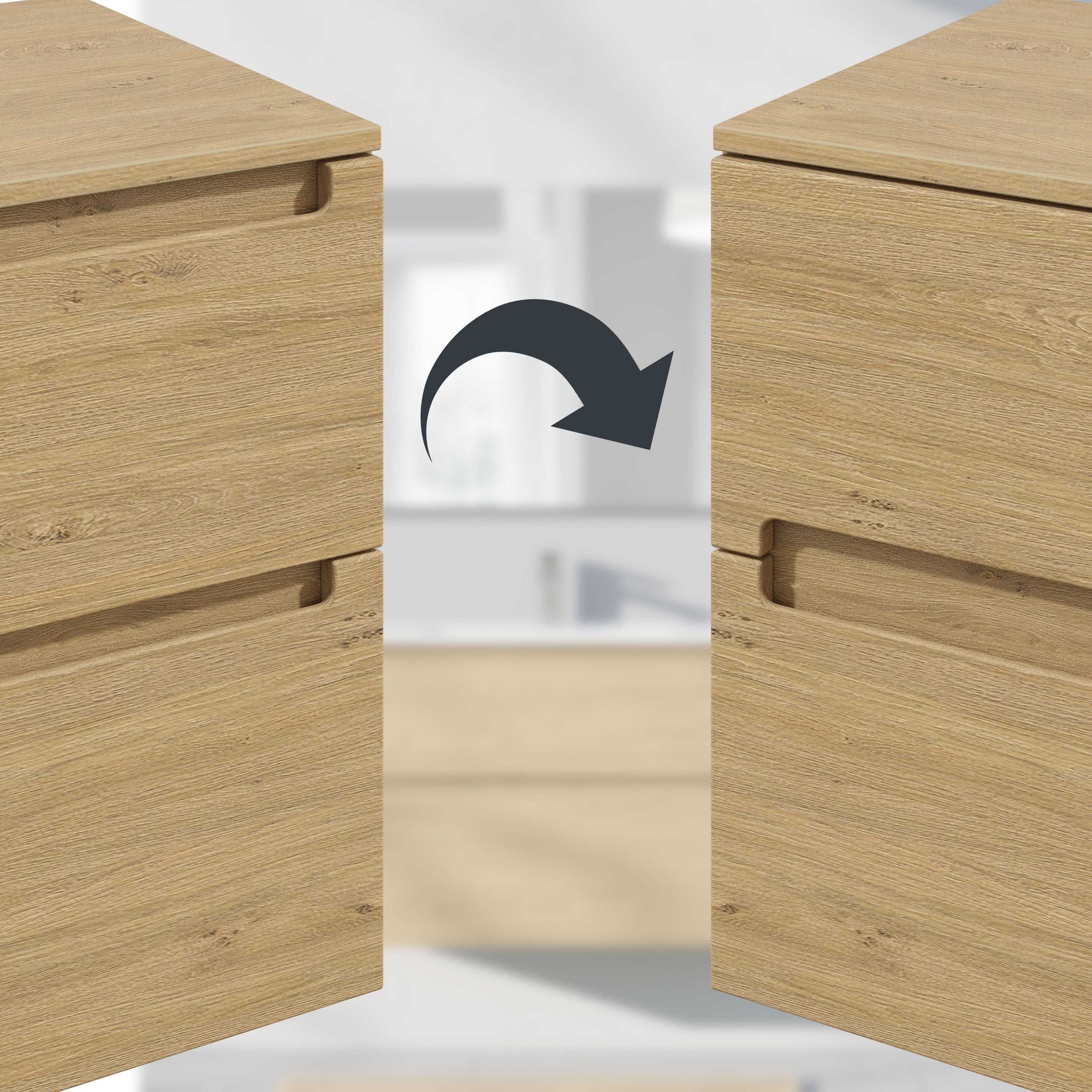 Armário de base VIREO 80 cm com lavatório de mineral fundido CREAM - cor selecionável 167079,167080,167081,167082