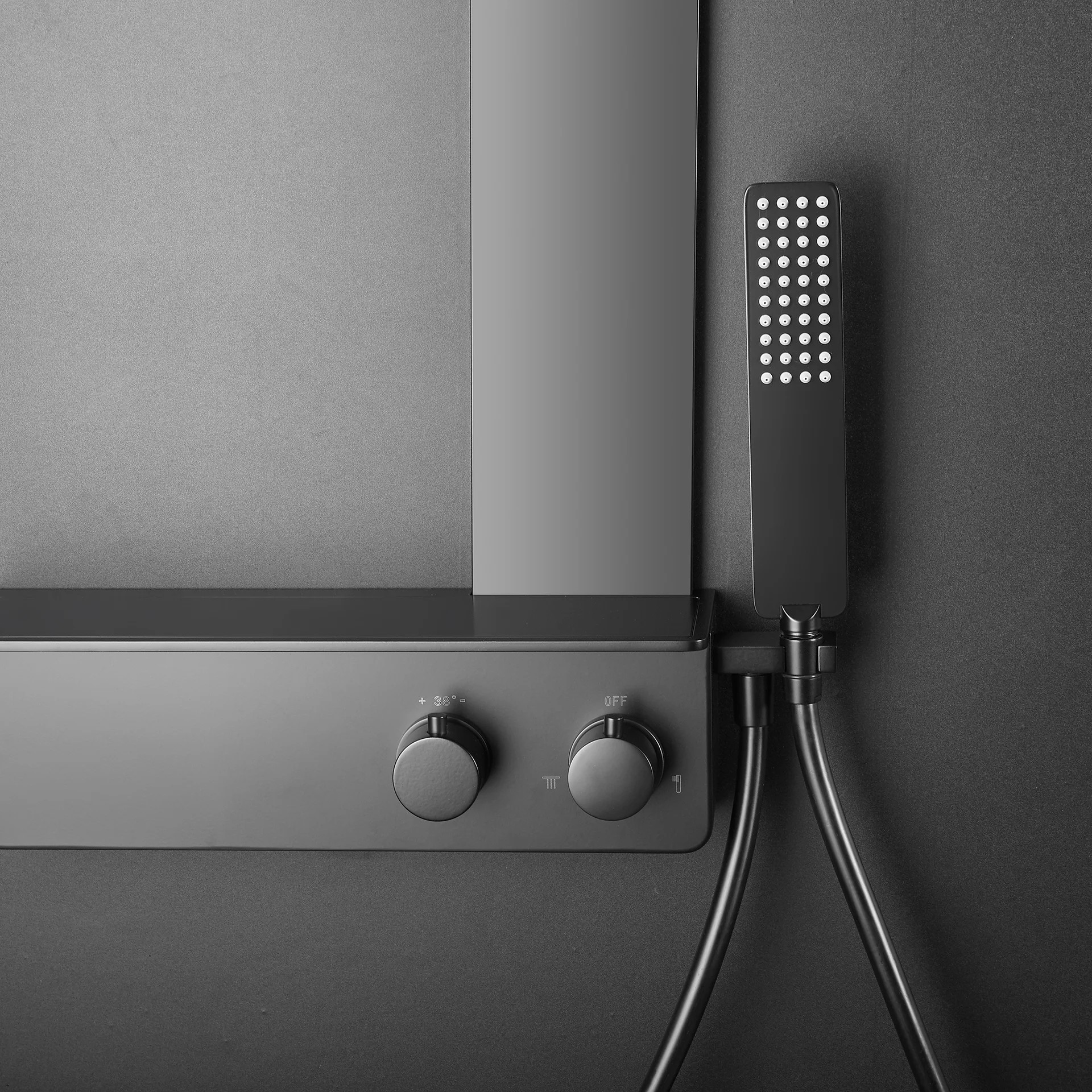 Thermostatic Shower System NT038 Pro - Made od Stainless Steel - Matt Black Finish 16522