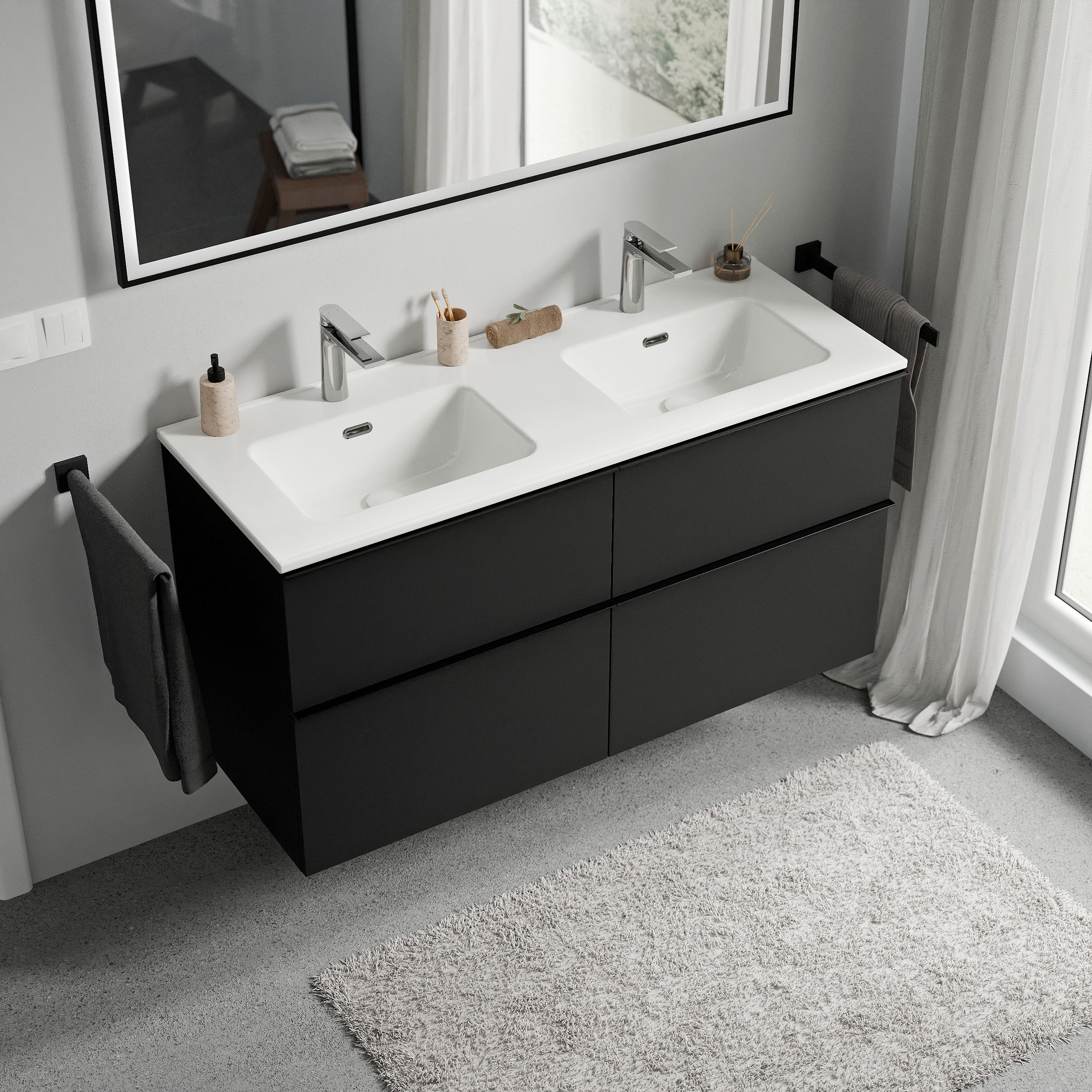 Vanity unit LAVOA 120cm with washbasin - colour selectable 168998,169000,169002
