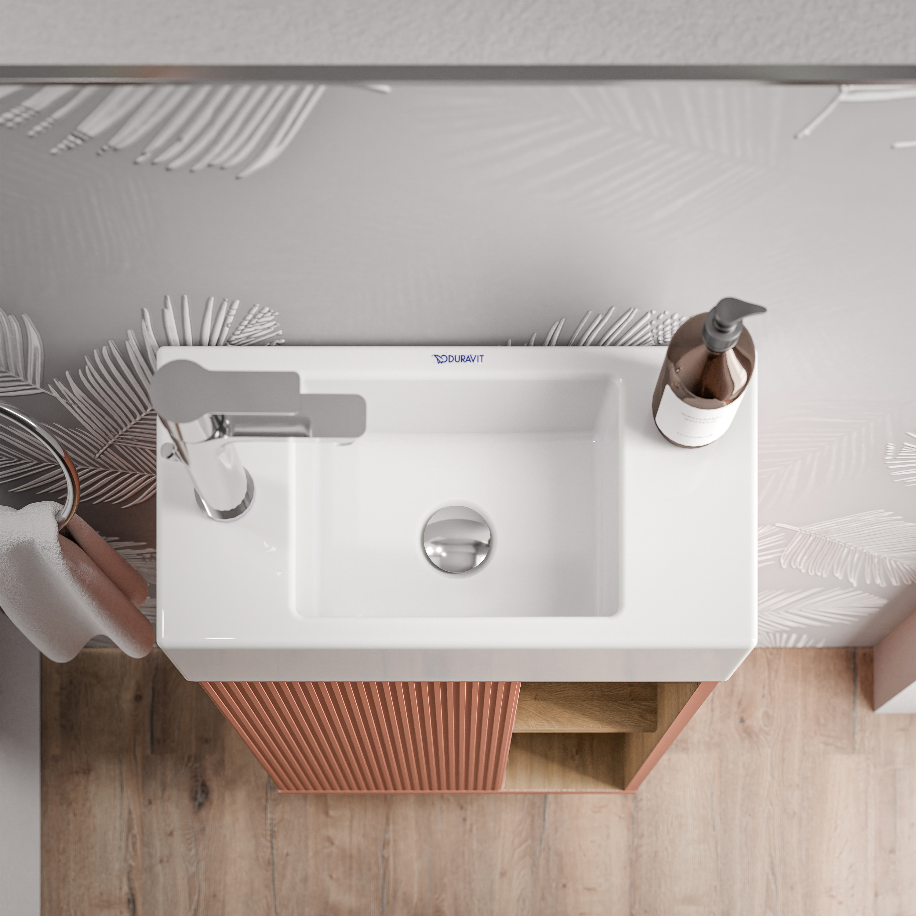 BELDIVO móvel de 50 cm com lavatório branco - dobradiça esquerda da porta - cor selecionável BELDIVO móvel de 50 cm com lavatório branco - dobradiça esquerda da porta - cor selecionável