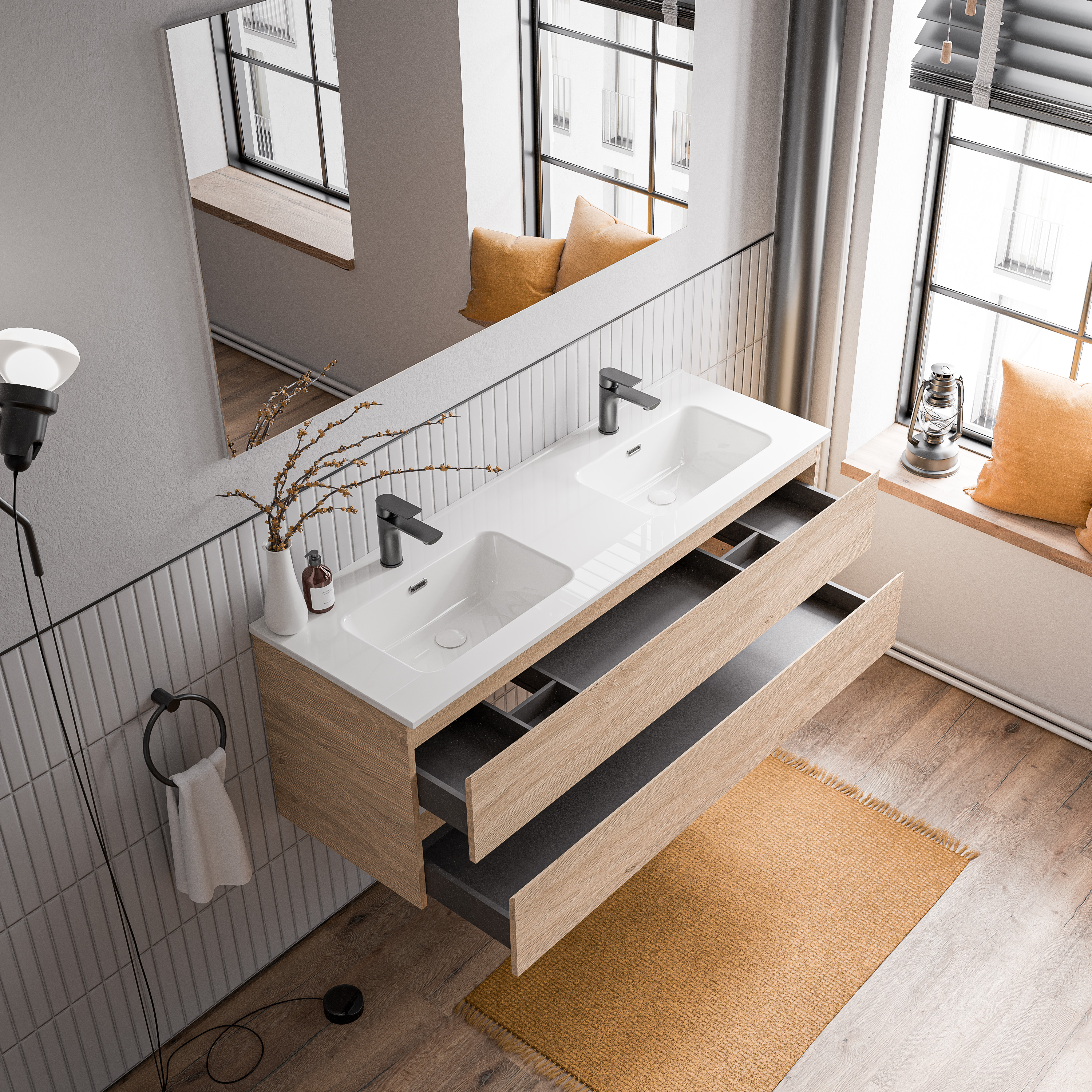 Mobiletto AVA 140 cm con lavabo in ceramica - colore selezionabile 166532