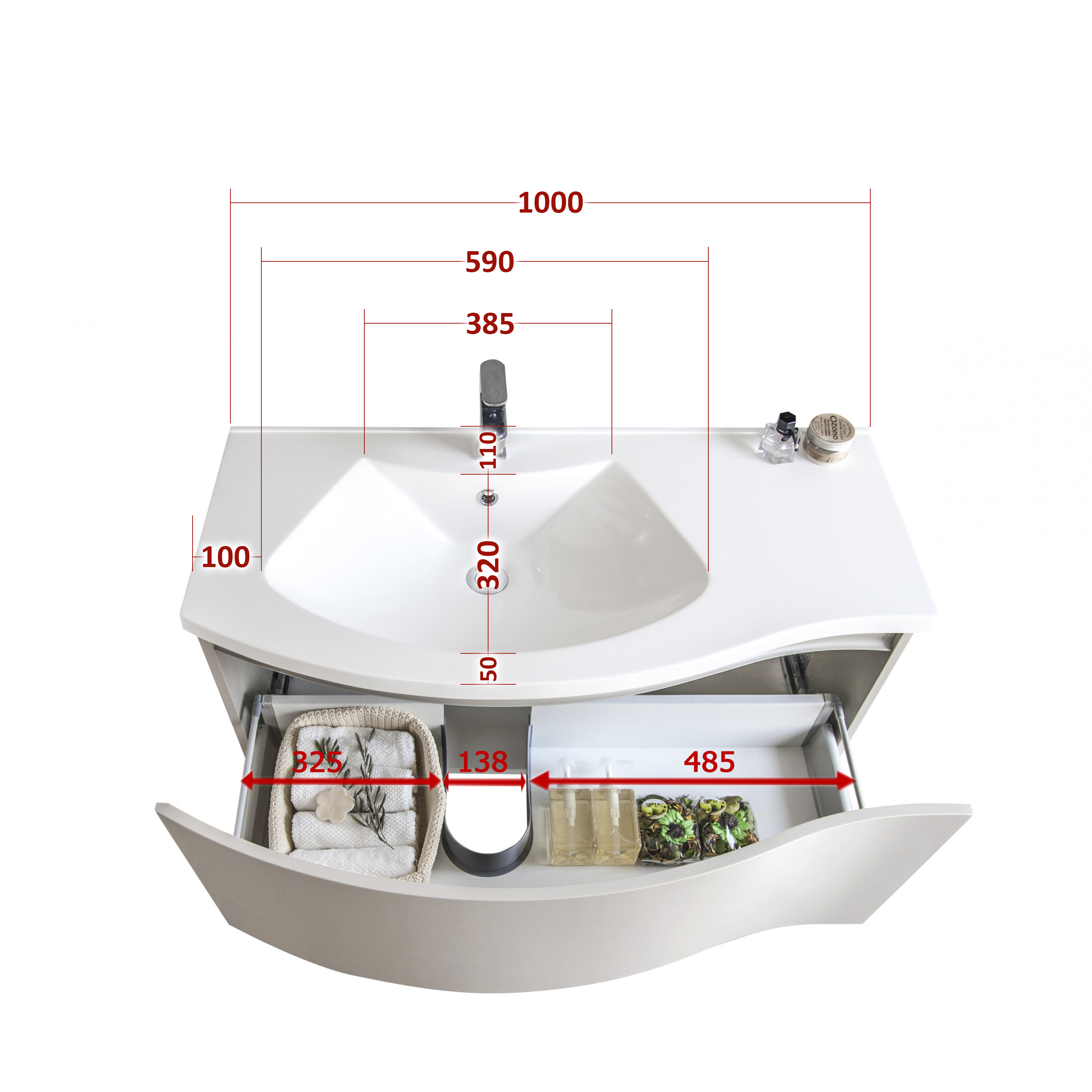 Lena 1000 bathroom furniture set with washbasin - Matt taupe Lena 1000 bathroom furniture set with washbasin - Matt taupe