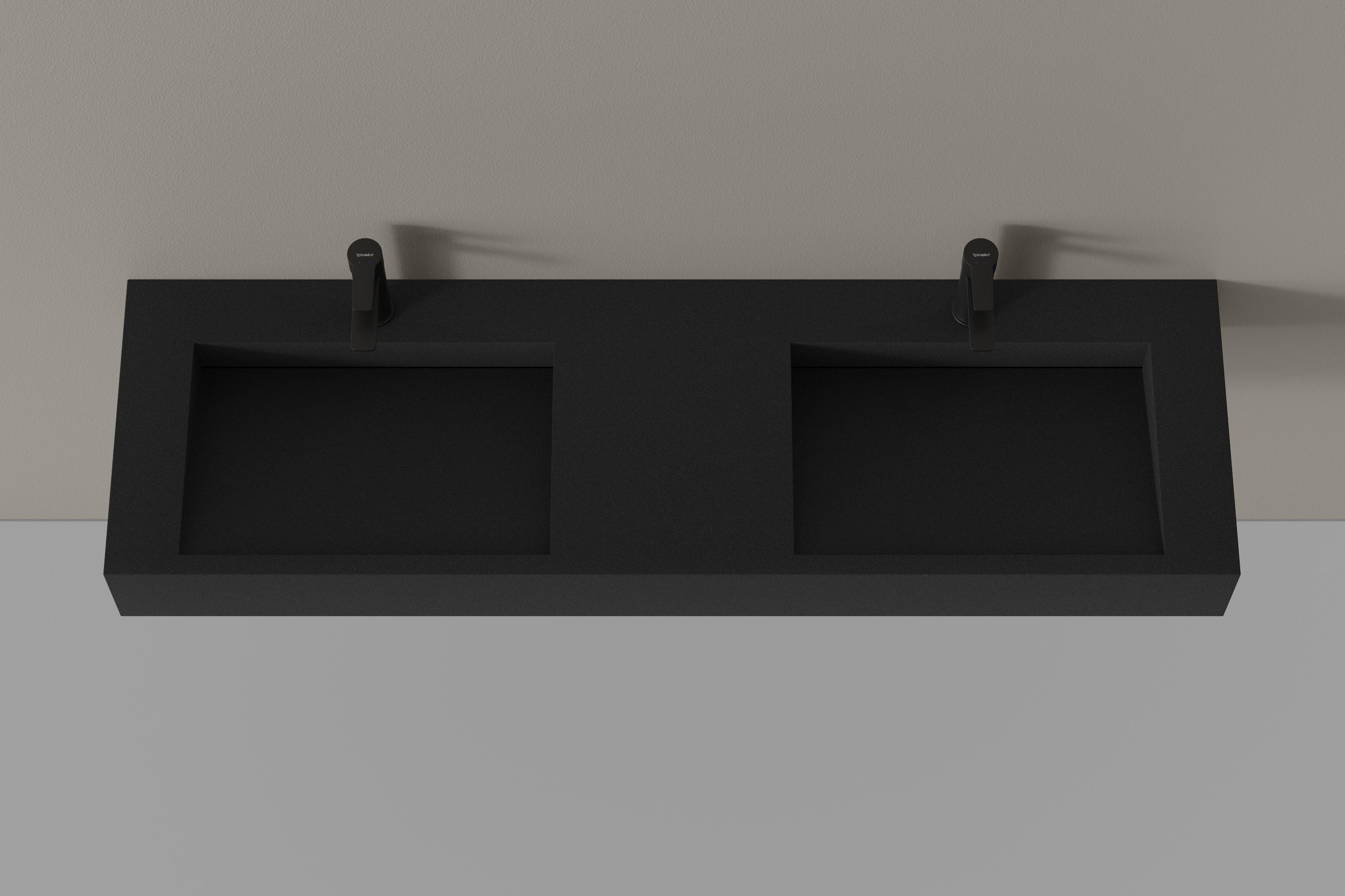 Wall-mounted washbasin TWG16 - Mineral cast - Angular - 153 x 45 x 15 cm Wall-mounted washbasin TWG16 - Mineral cast - Angular - 153 x 45 x 15 cm