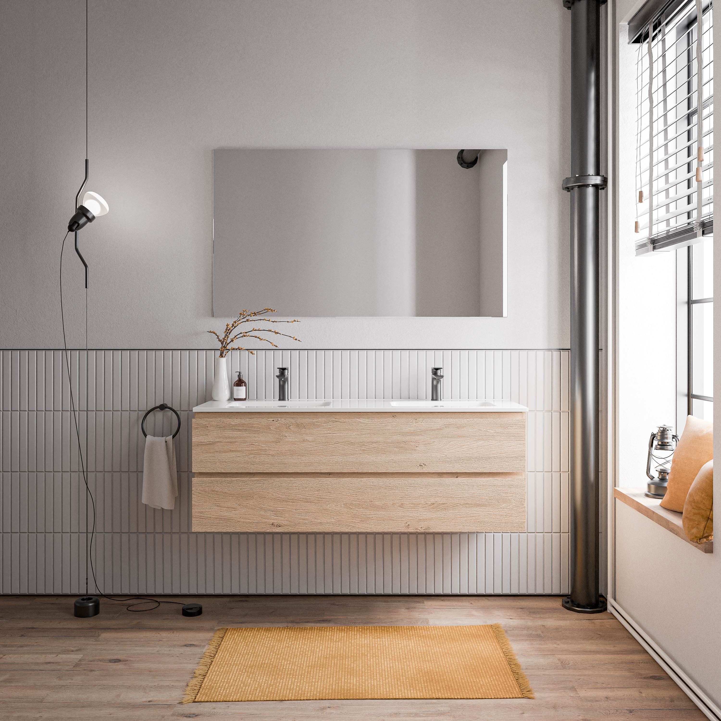 Mobiletto AVA 140 cm con lavabo in ceramica - colore selezionabile 166532