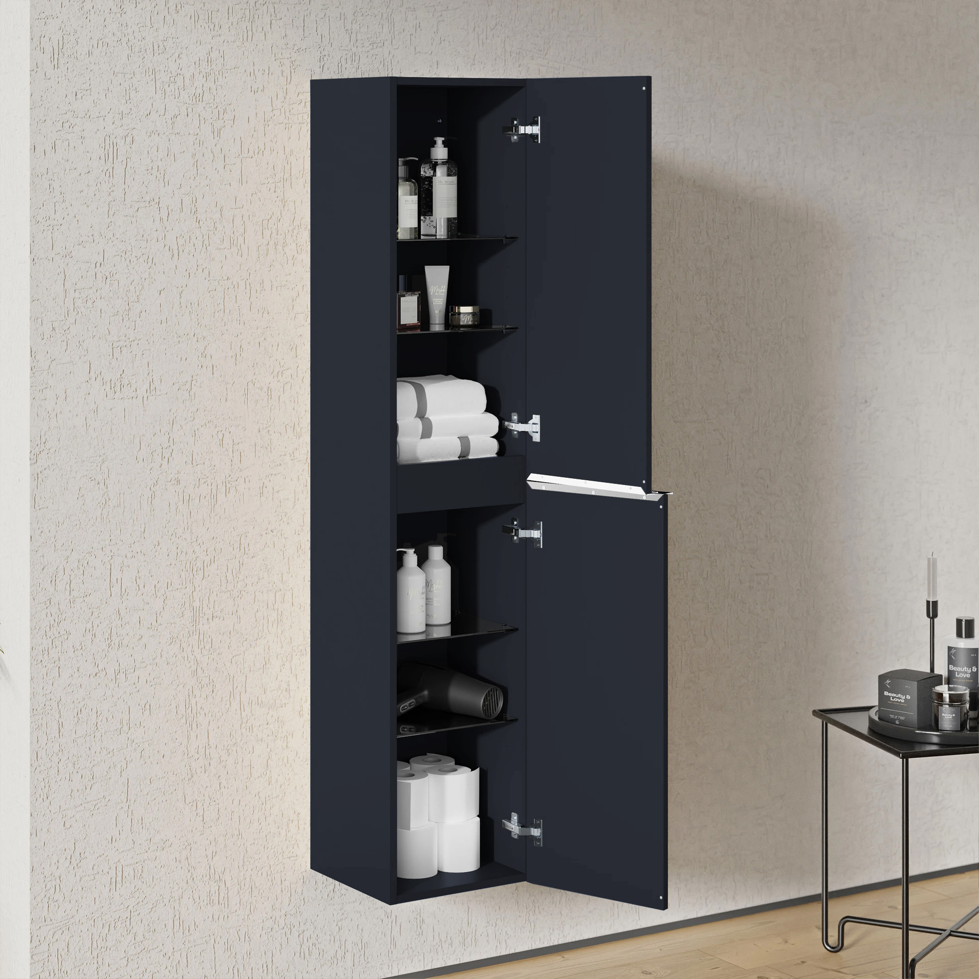 Badkamer hoge kast LAVOA - flexibele montage - 35 x 170 x 35cm - kleur selecteerbaar 168935