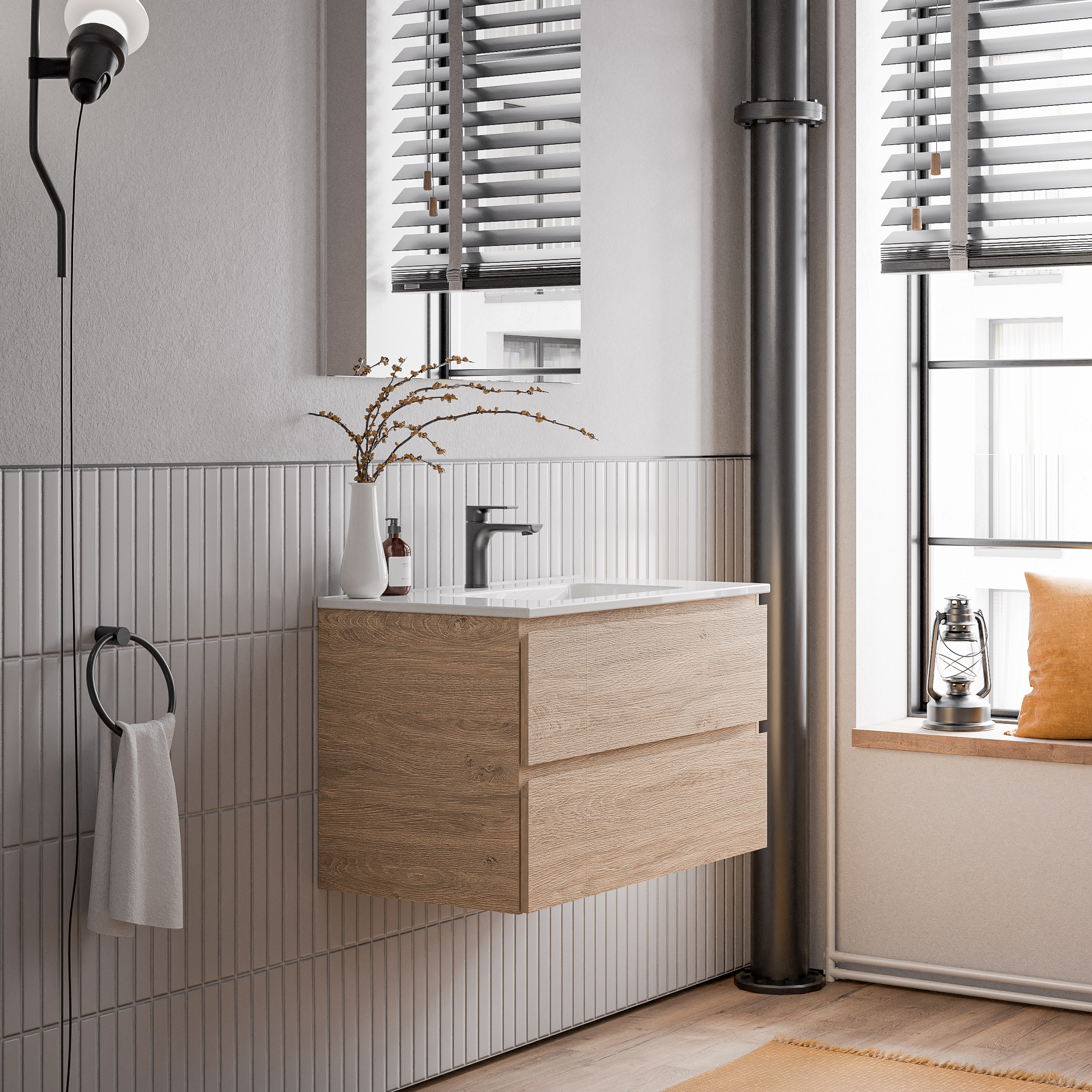 Wastafelonderkast AVA 80 cm met keramische wastafel - kleur selecteerbaar Wastafelonderkast AVA 80 cm met keramische wastafel - kleur selecteerbaar