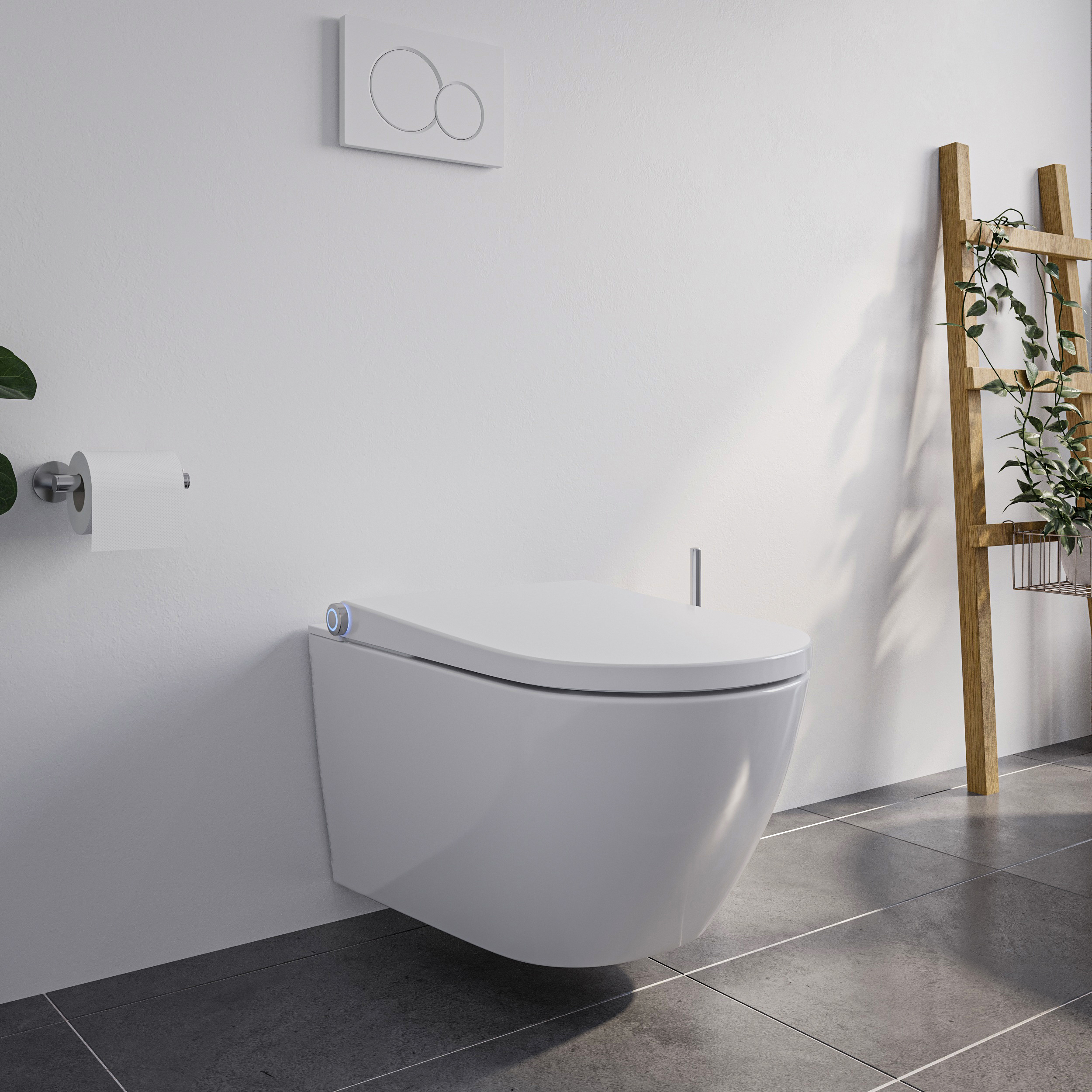 SHOWER WC PRO+ 1102 Wit - randloze douchewc - compleet systeem rond 12686