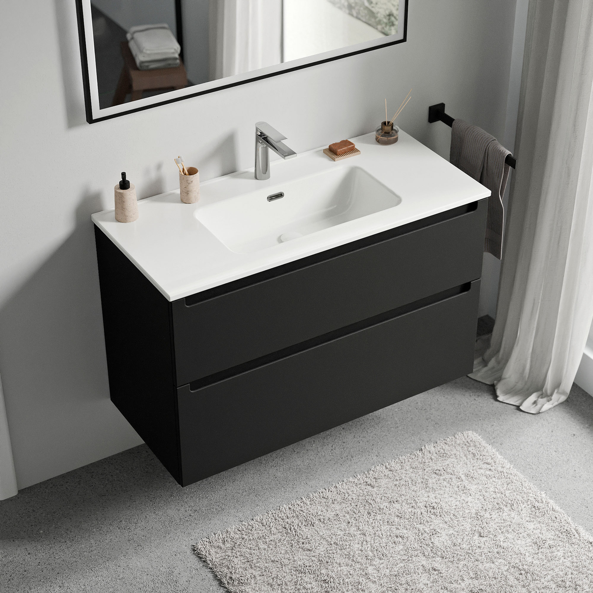 Vanity unit VIREO 100 cm with washbasin white - colour selectable 169891
