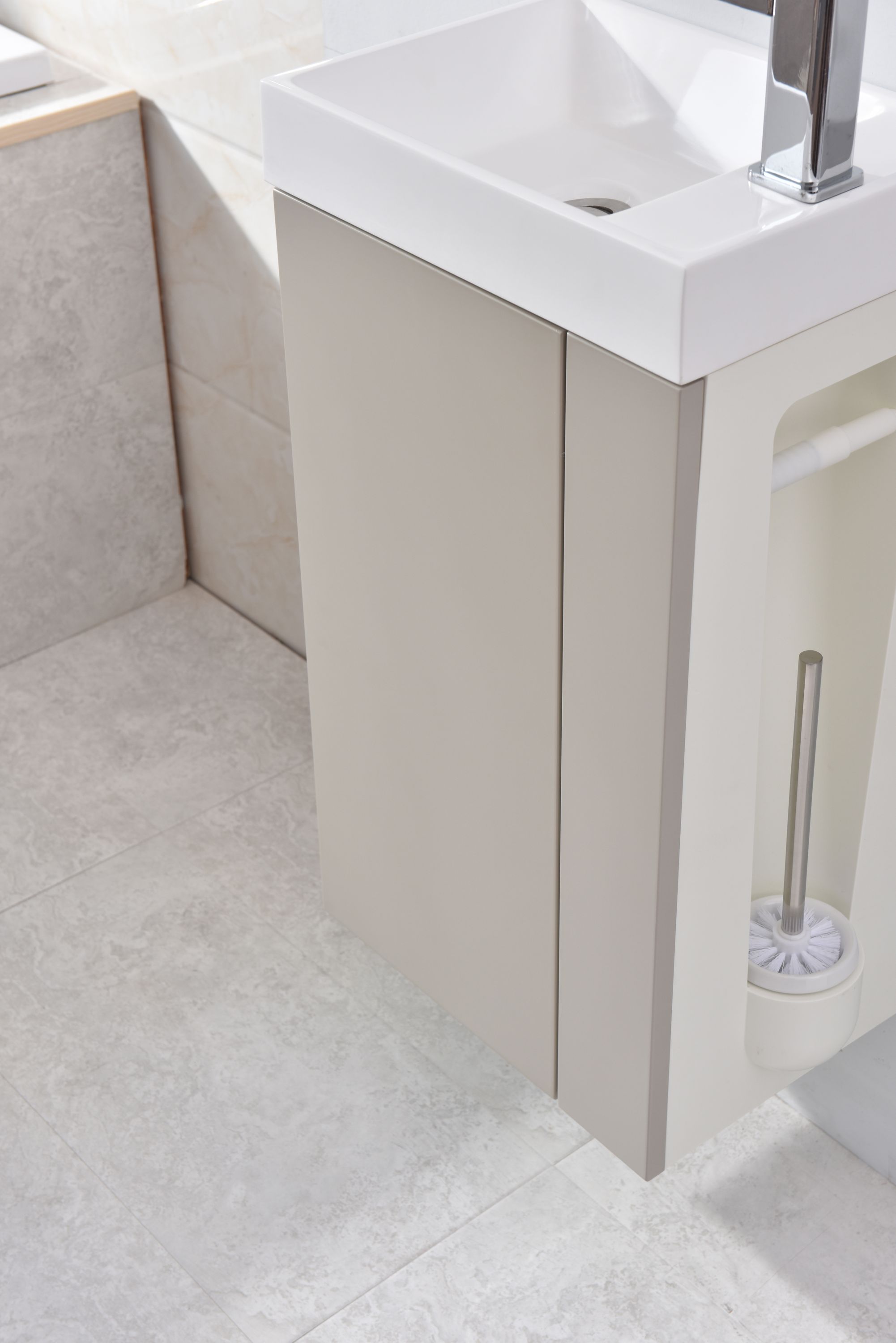 Conjunto de muebles de cuarto de baño Compact 400 para WC de invitados con lavabo - color seleccionable Conjunto de muebles de cuarto de baño Compact 400 para WC de invitados con lavabo - color seleccionable