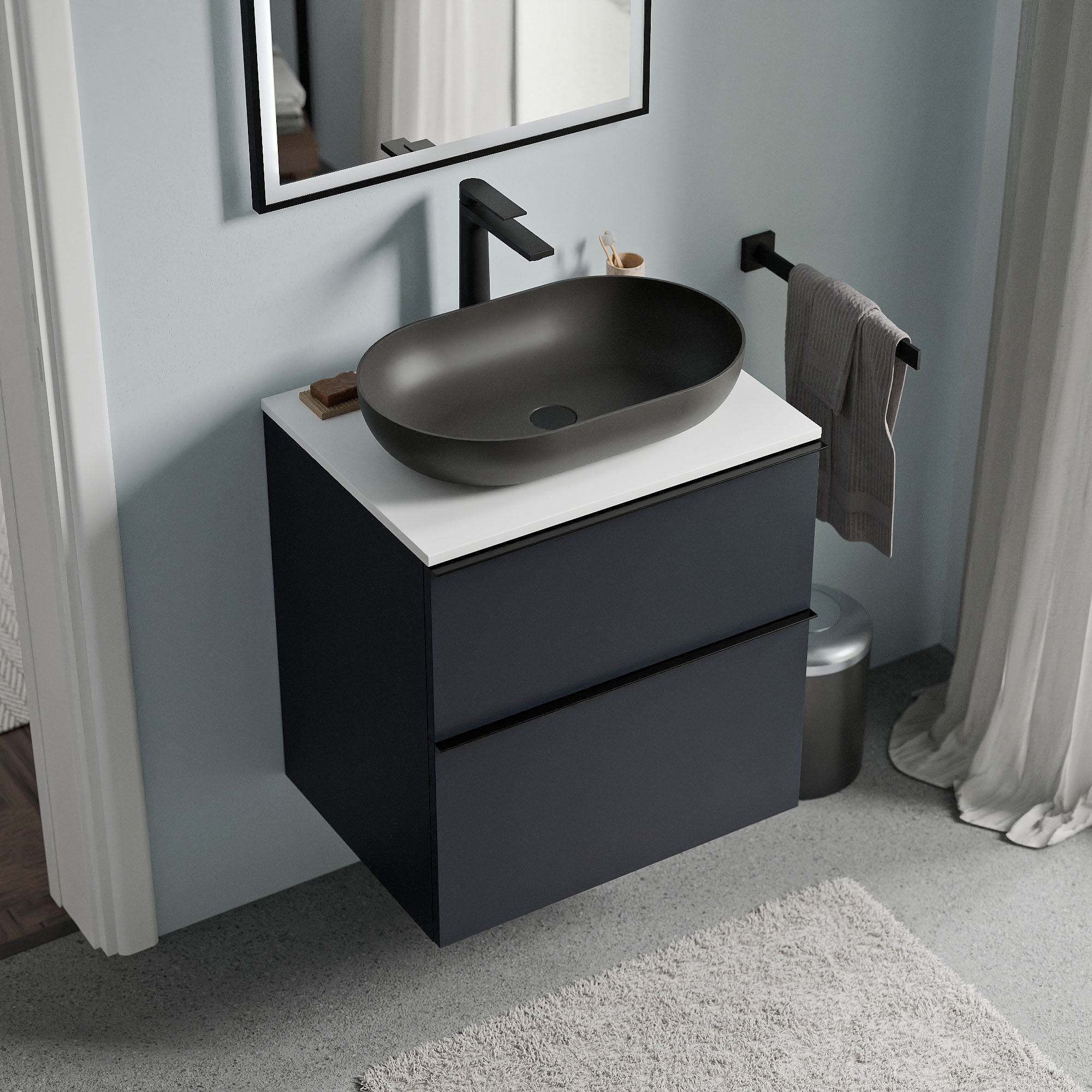 Móvel de casa de banho LAVOA 60 cm para lavatório de bancada - cor selecionável 169021,169026,169031