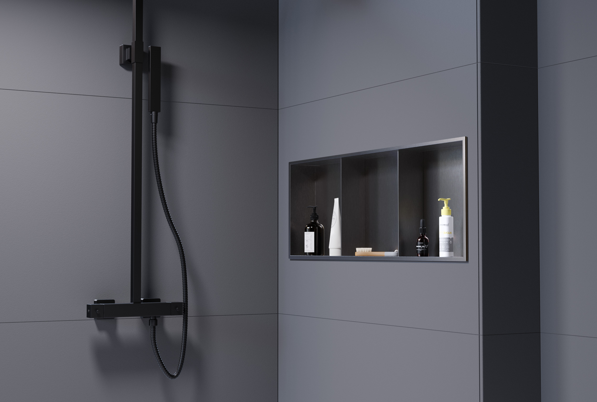 Nicchia da parete NT3090010X con ripiano portaoggetti - in acciaio inox - 30 x 90 x 10 cm (L x A x P) - colore selezionabile Nicchia da parete NT3090010X con ripiano portaoggetti - in acciaio inox - 30 x 90 x 10 cm (L x A x P) - colore selezionabile