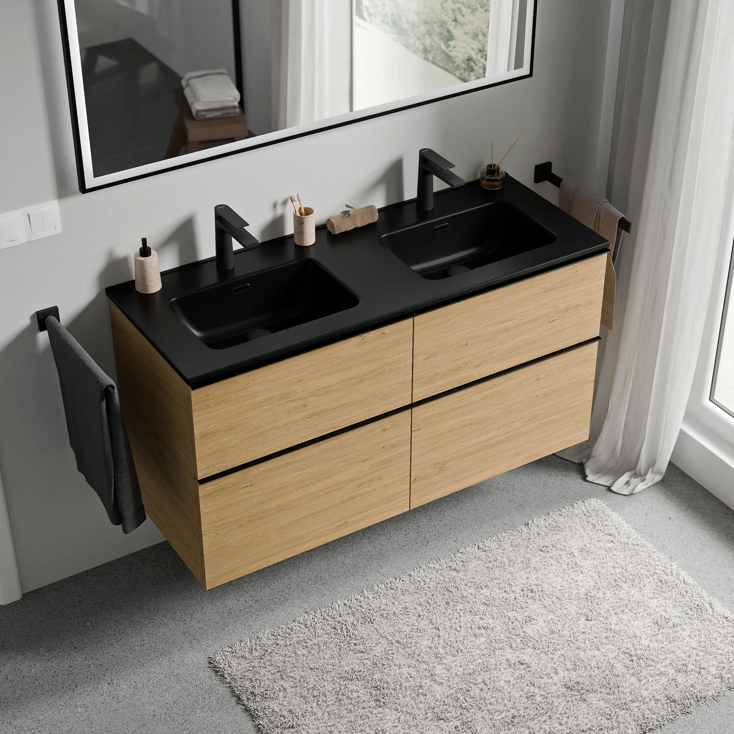 Vanity unit LAVOA 120cm with washbasin - colour selectable 165799,165801,165803