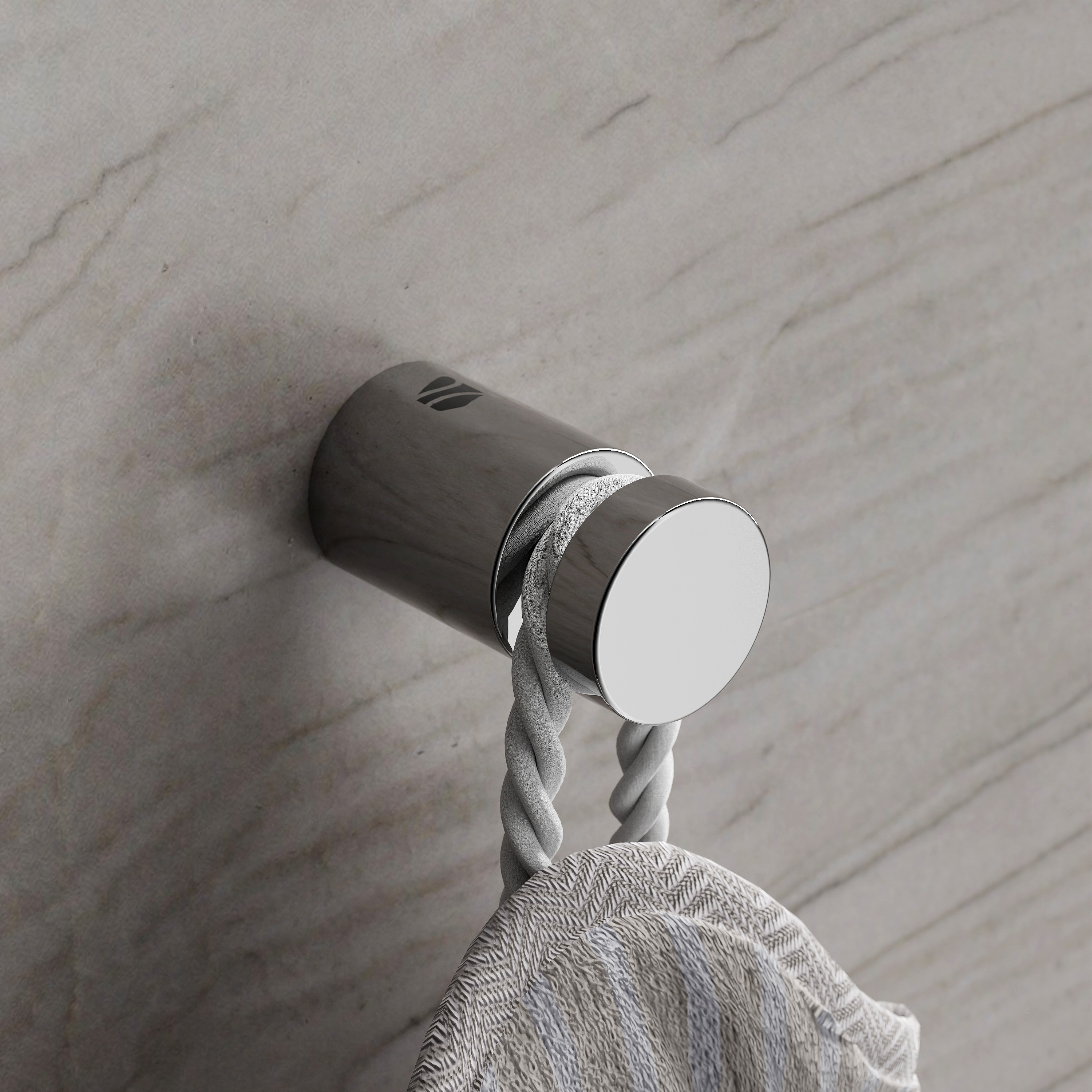 Towel hook OLA - Stainless steel - 3.5 x 3.65 cm - Round - Set of 2 Towel hook OLA - Stainless steel - 3.5 x 3.65 cm - Round - Set of 2