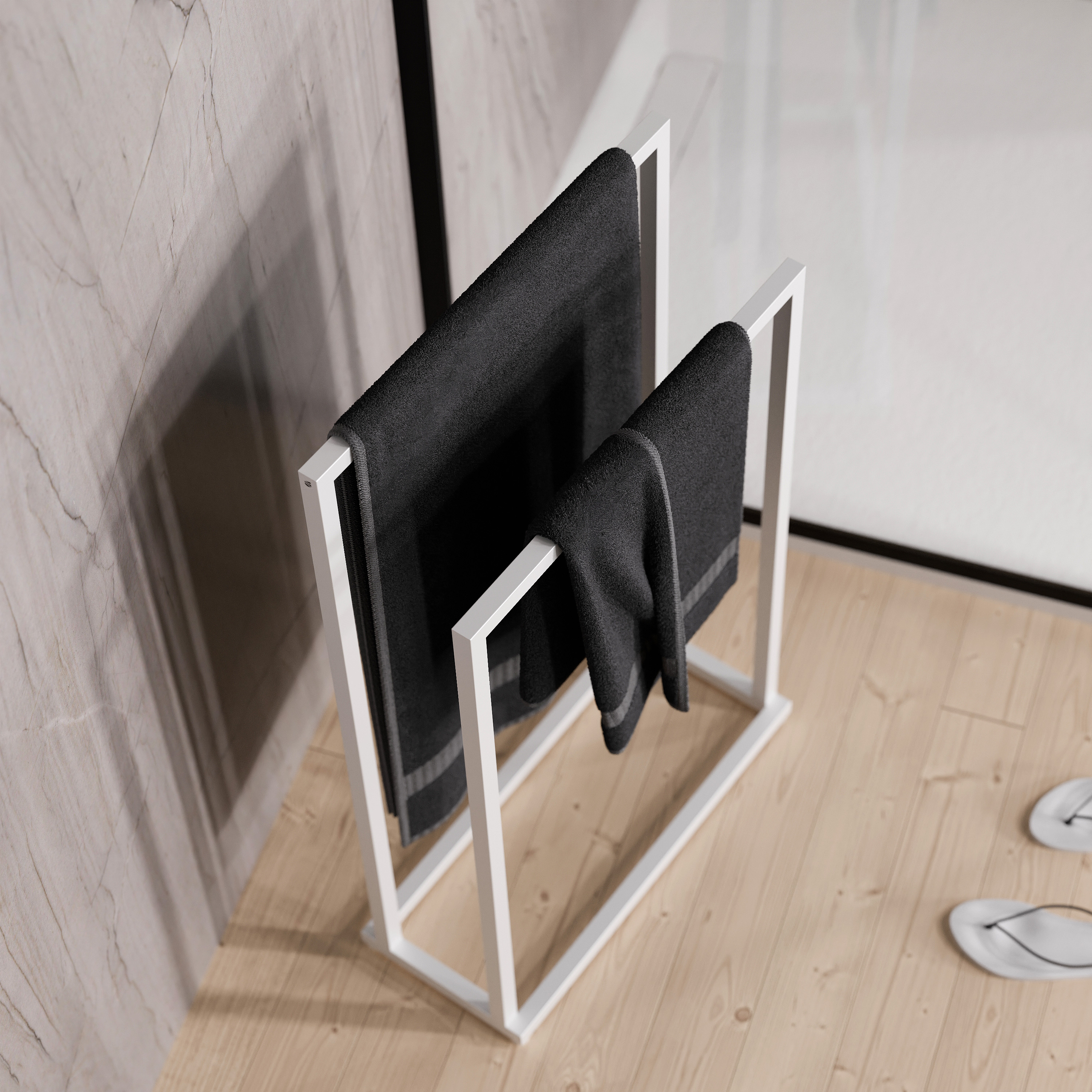Towel rack OLA - Steel - 50 x 21 x 82 cm - Square Towel rack OLA - Steel - 50 x 21 x 82 cm - Square