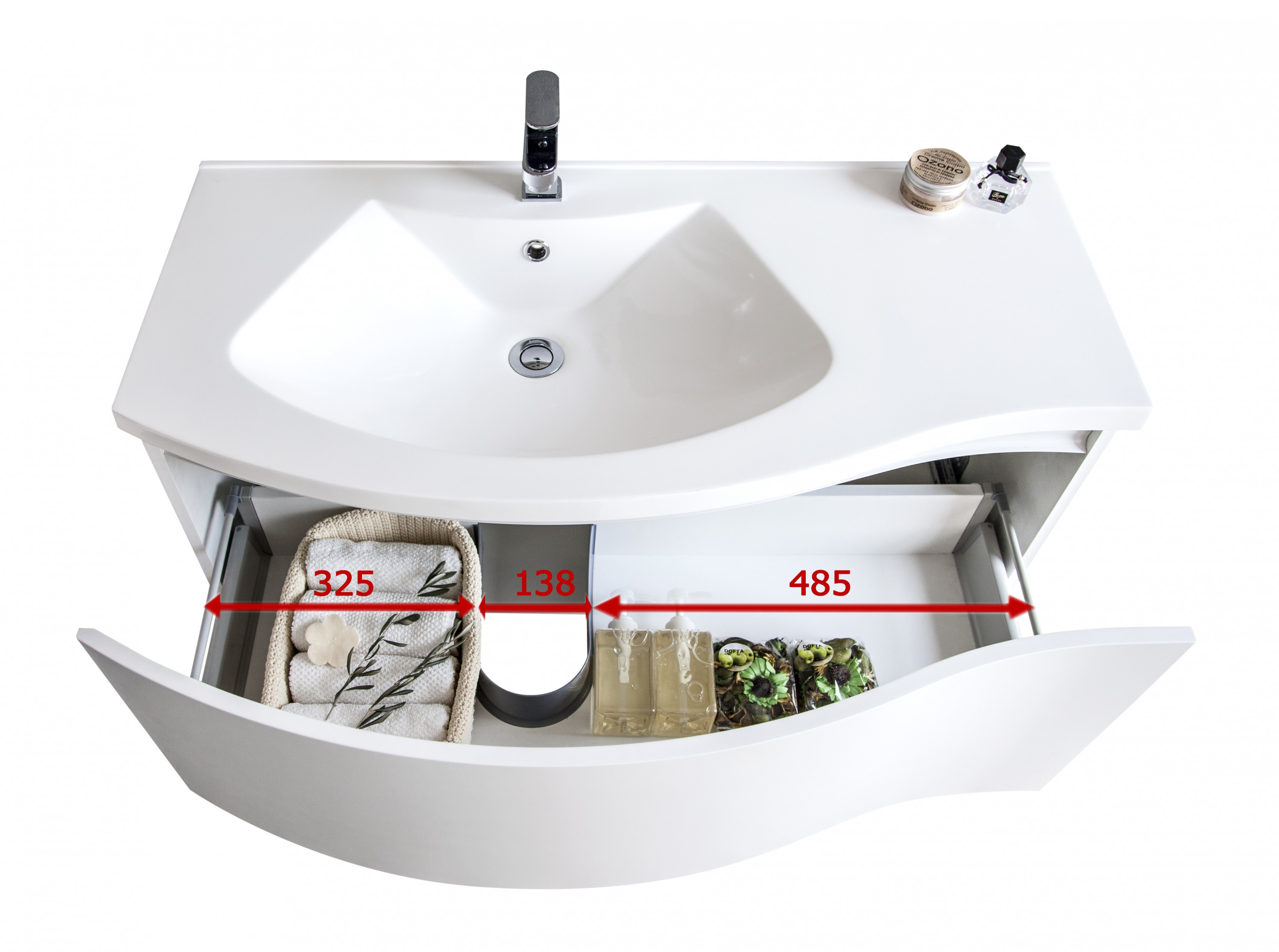 Lena 1000 bathroom furniture set with washbasin - White Lena 1000 bathroom furniture set with washbasin - White